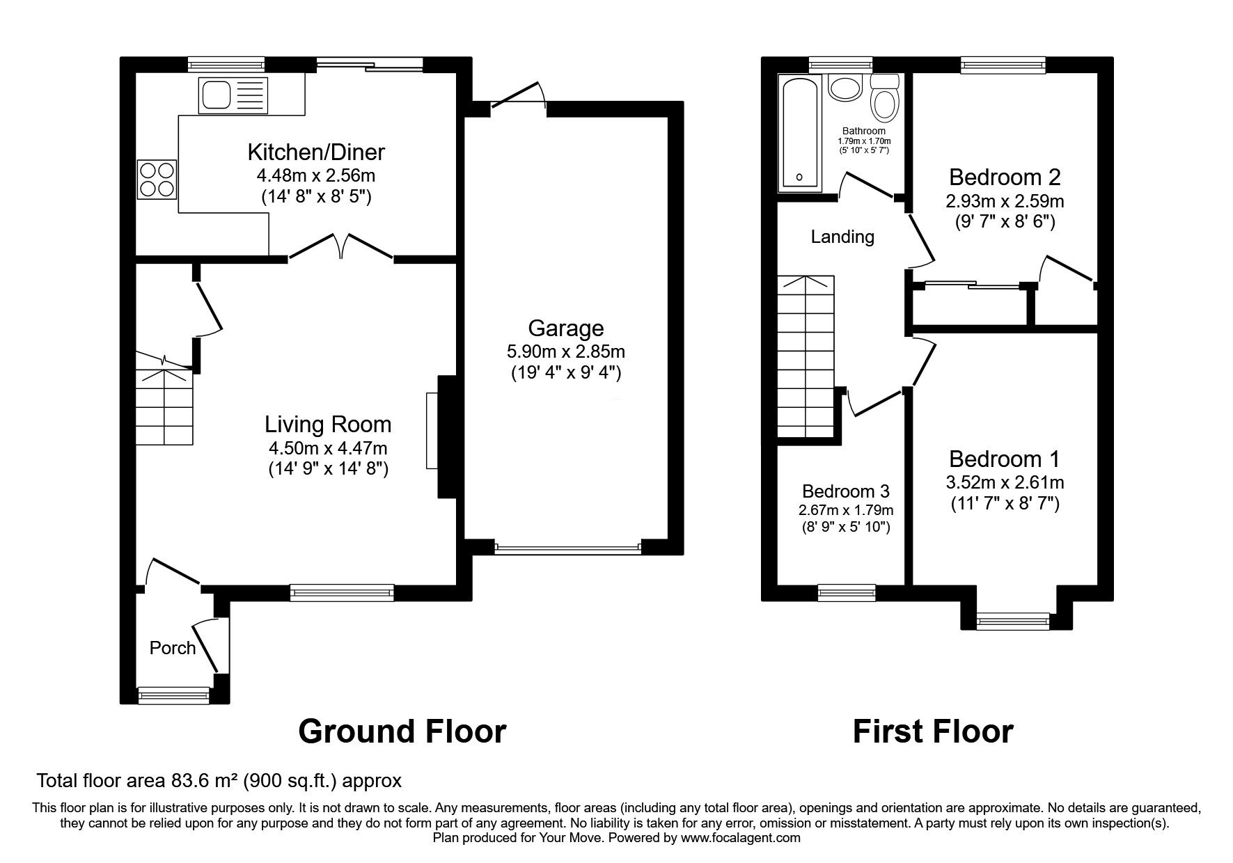 Floorplan of 3 bedroom Semi Detached House for sale, Hopkins Heath, Telford, Shropshire, TF5