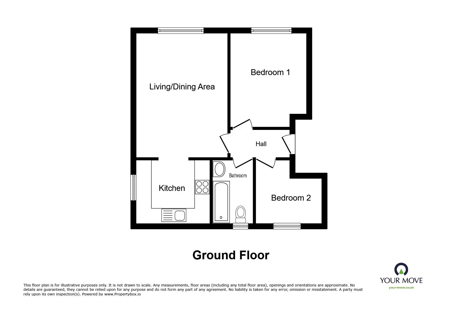 Floorplan of 2 bedroom  Flat for sale, Orleton Lane, Wellington, Shropshire, TF1