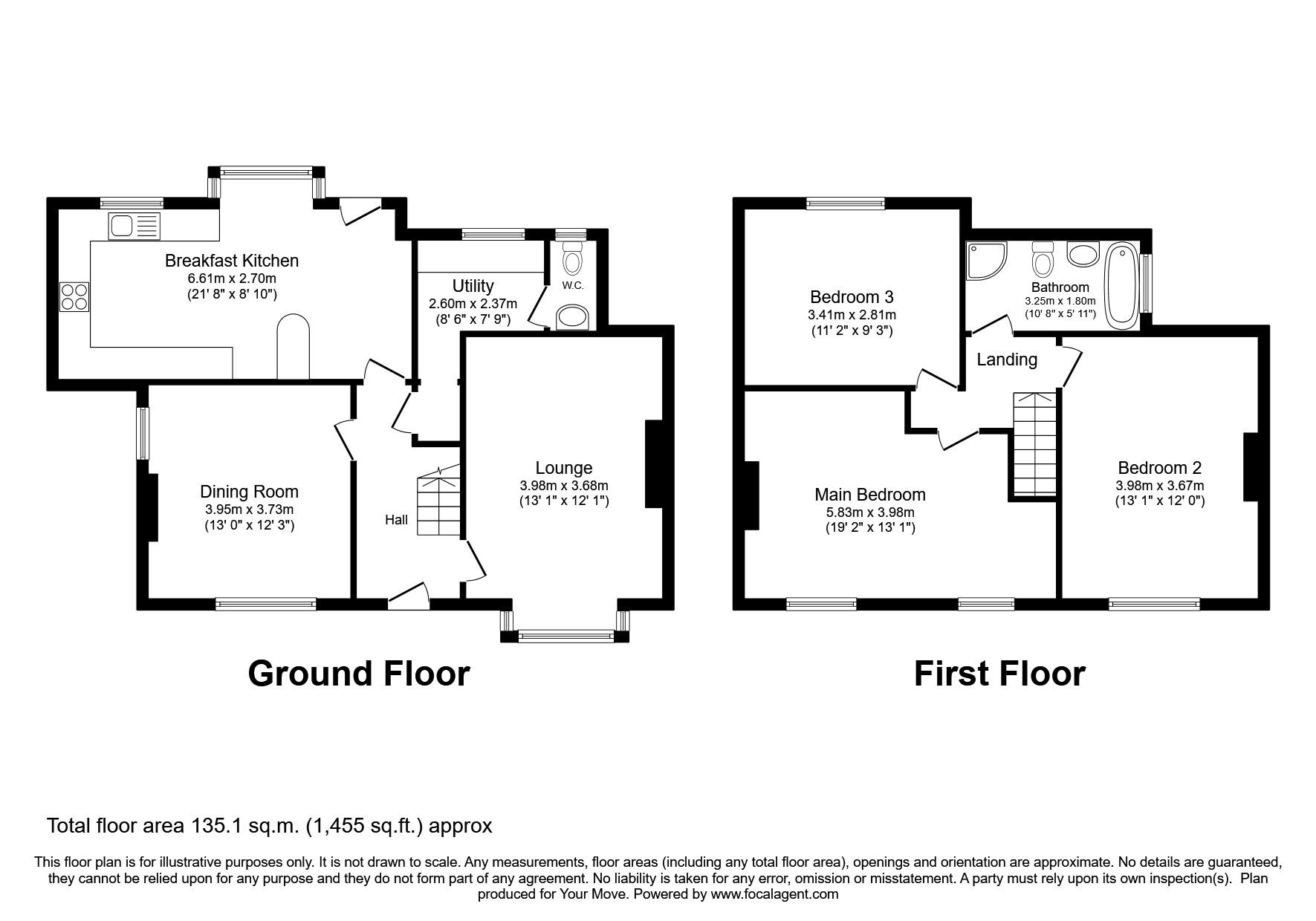 Floorplan of 3 bedroom Detached House for sale, West Road, Ketley Bank, Shropshire, TF2