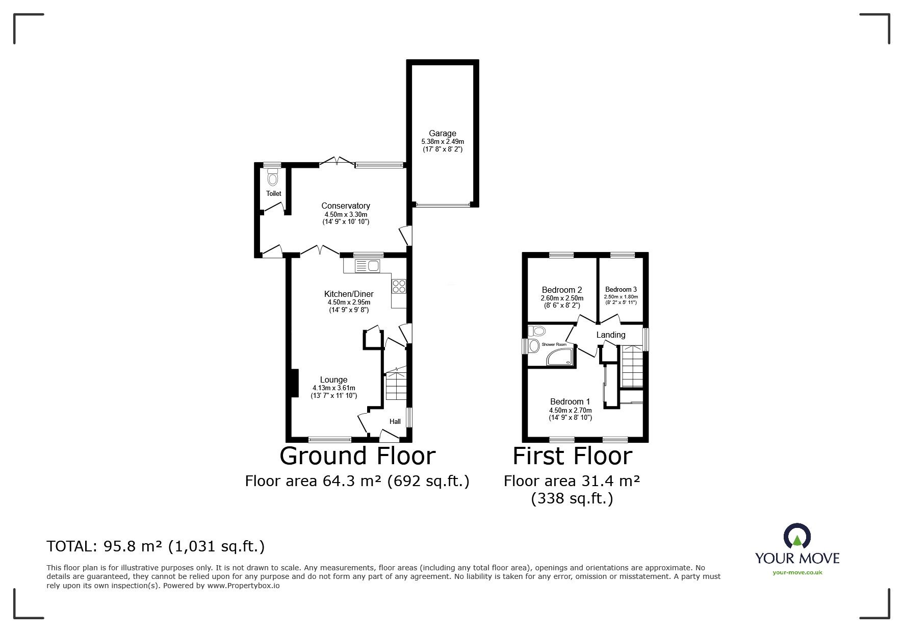 Floorplan of 3 bedroom Detached House for sale, Grovefields, Leegomery, Shropshire, TF1