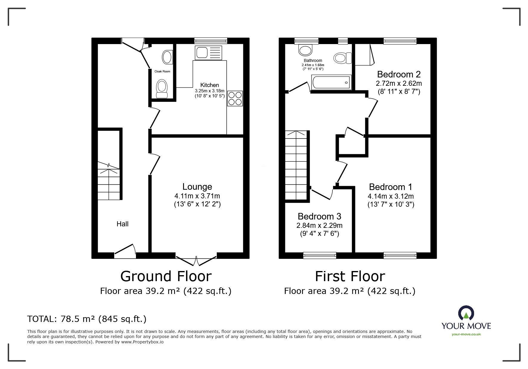 Floorplan of 3 bedroom End Terrace House for sale, Bishopdale, Brookside, Shropshire, TF3