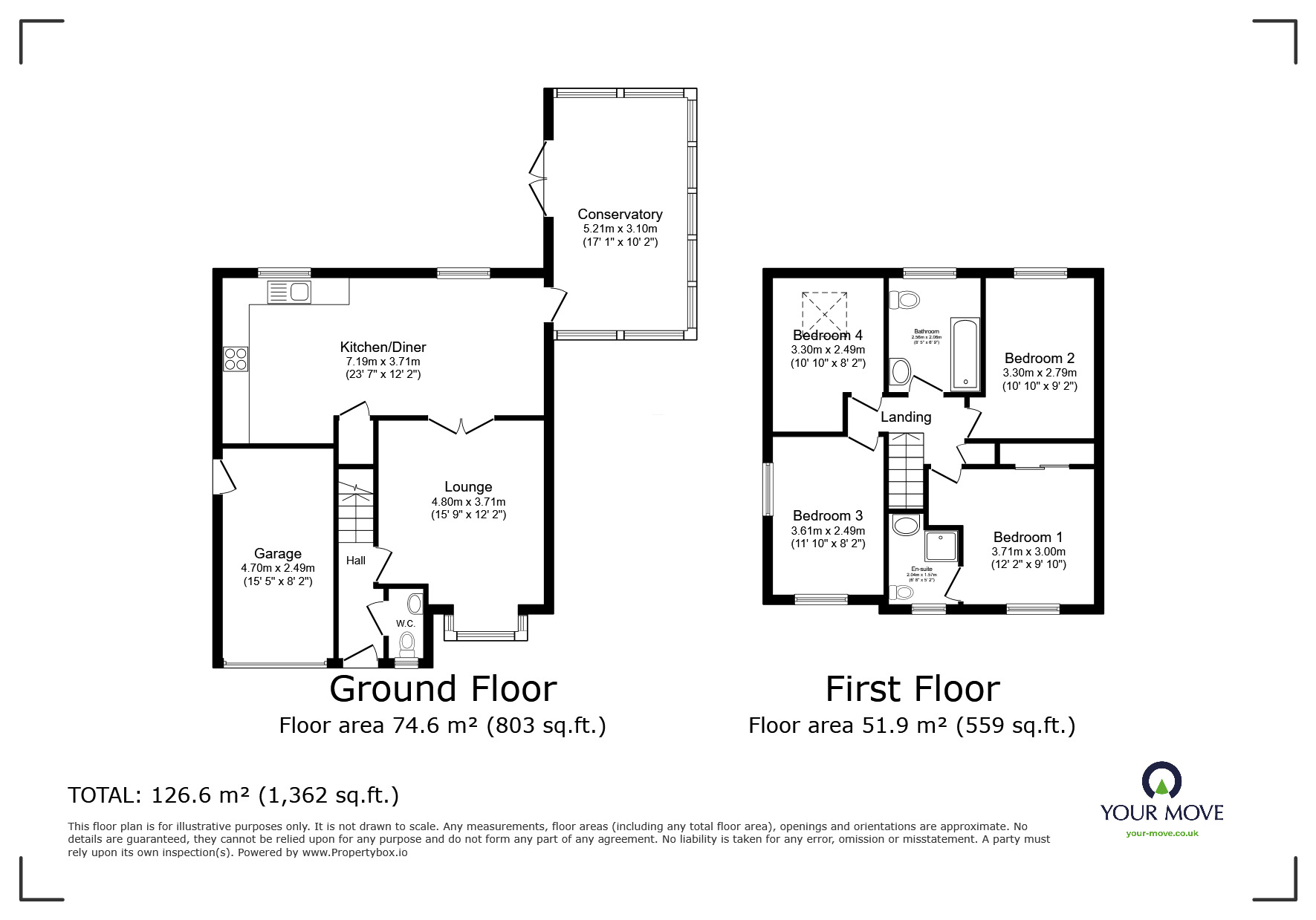 Floorplan of 4 bedroom Detached House for sale, Fuchsia Close, Priorslee, Shropshire, TF2