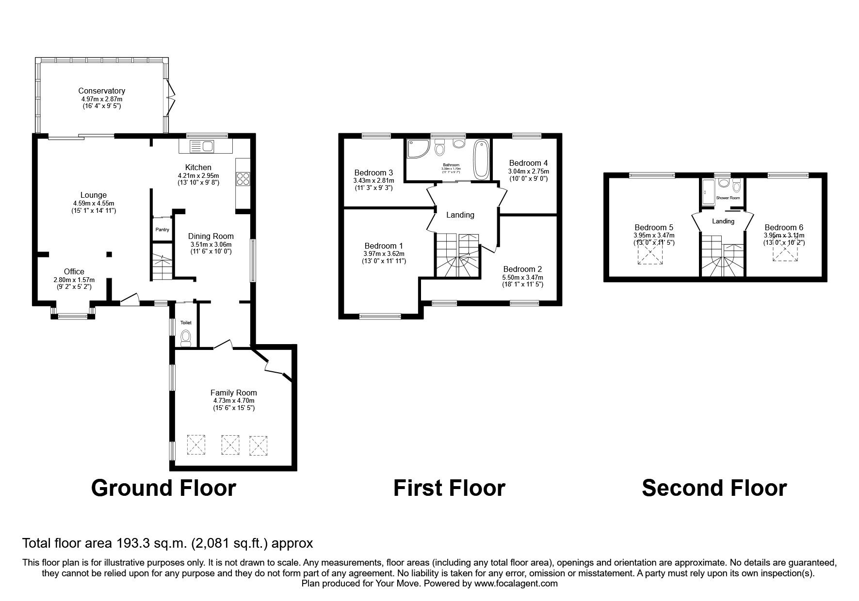 Floorplan of 6 bedroom Detached House for sale, Mill Farm Drive, Telford, Shropshire, TF3