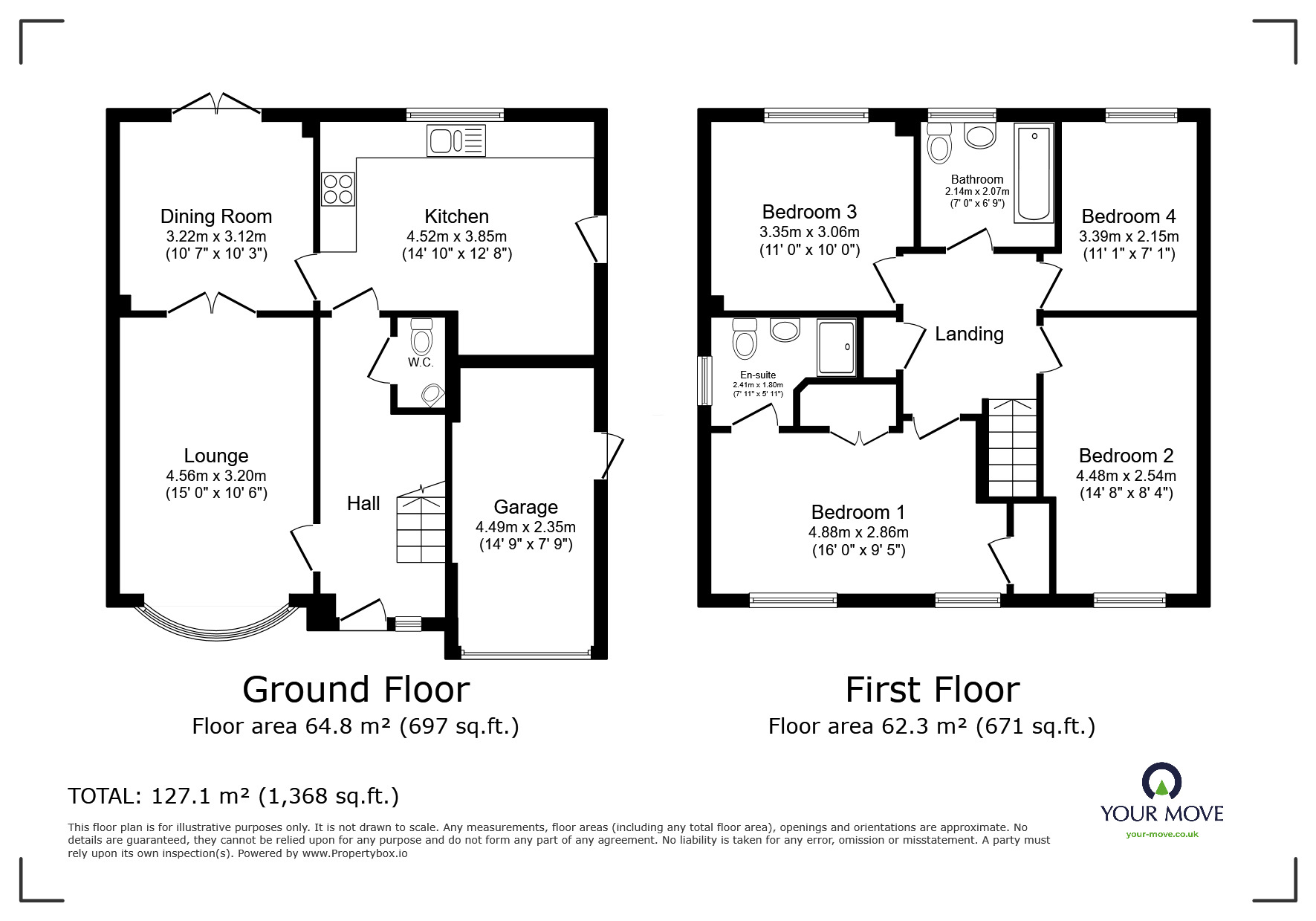 Floorplan of 4 bedroom Detached House for sale, Williams Crescent, Shifnal, Shropshire, TF11