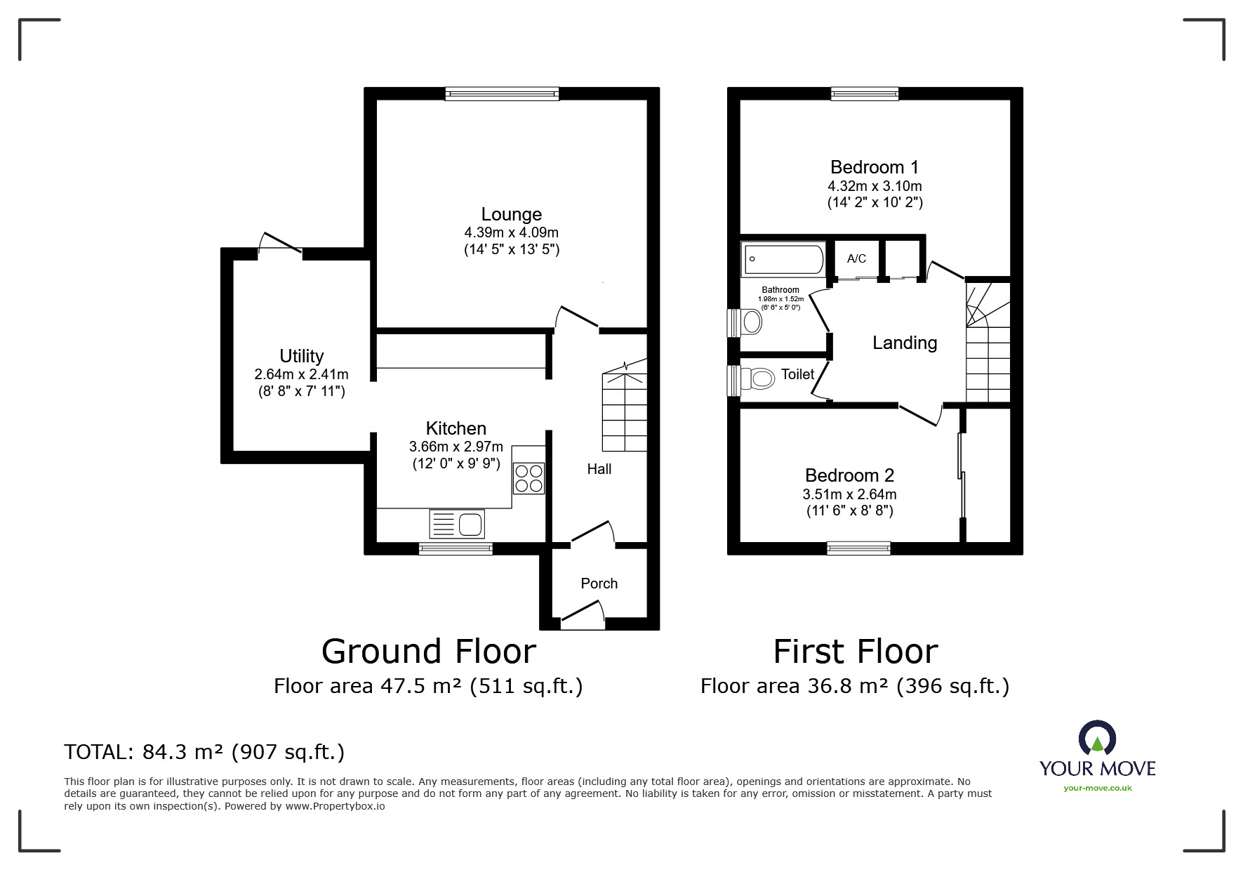 Floorplan of 2 bedroom End Terrace House for sale, Donnington Way, Donnington, Shropshire, TF2