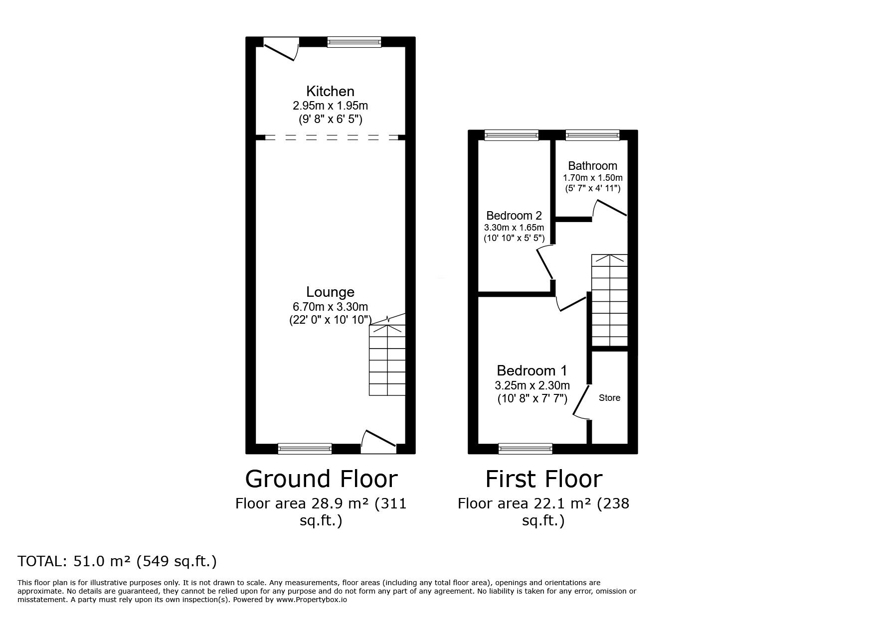 Floorplan of 2 bedroom  House to rent, Winifred Street, Workington, Cumbria, CA14