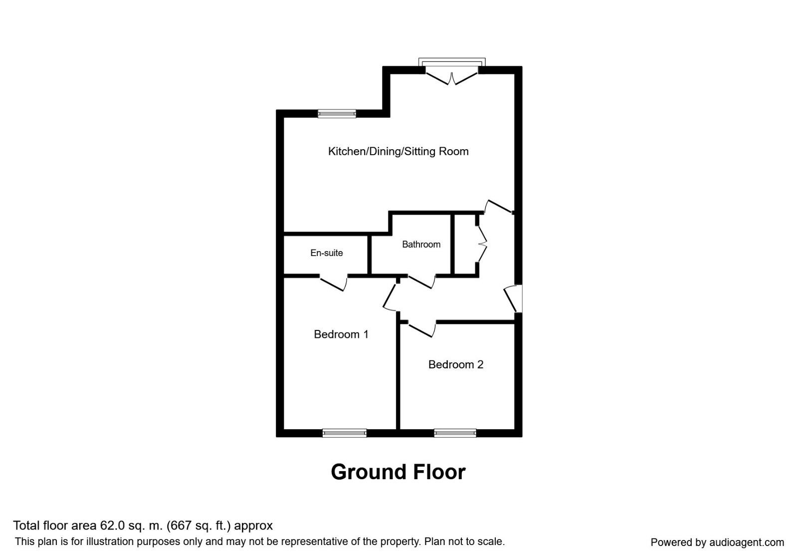 Floorplan of 2 bedroom  Flat to rent, Fairladies, St. Bees, Cumbria, CA27