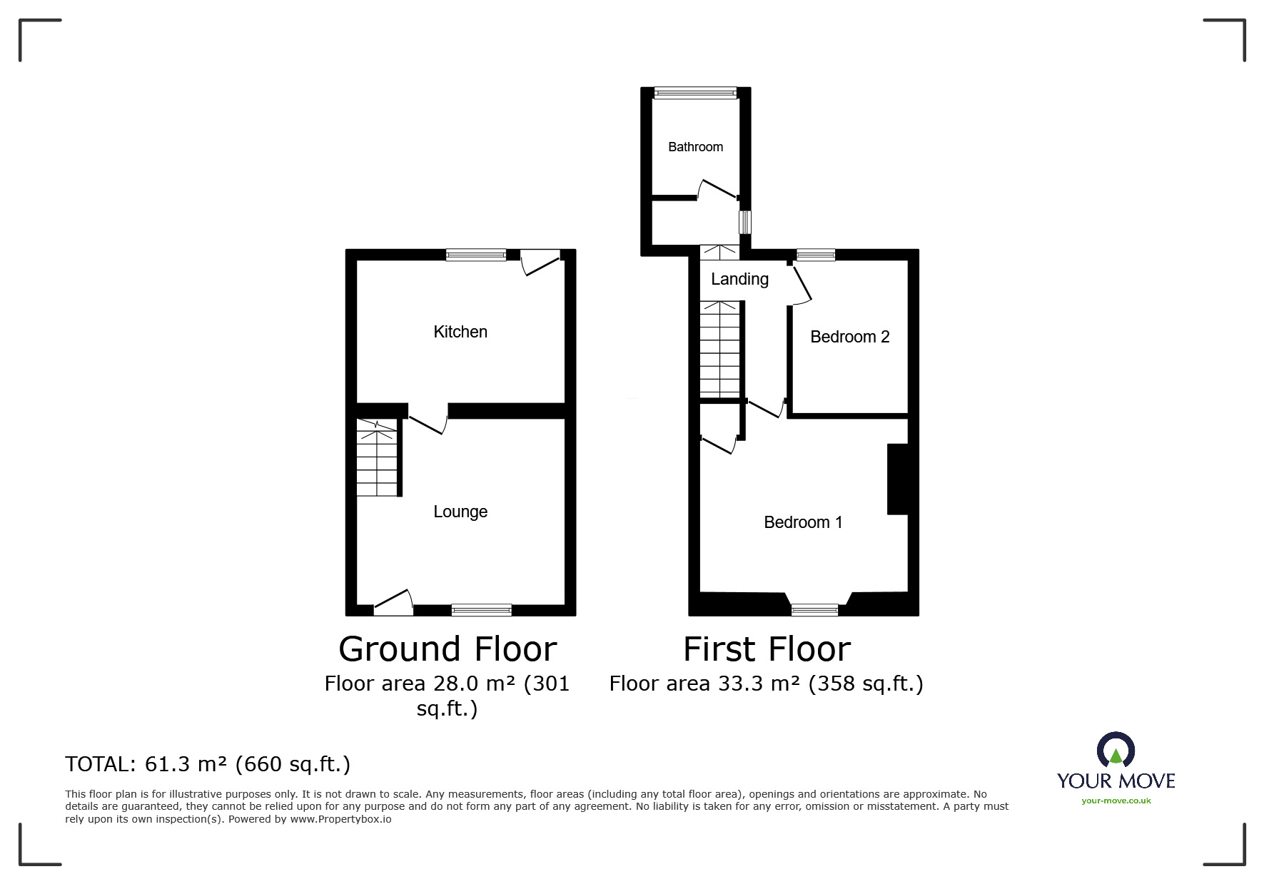 Floorplan of 2 bedroom Mid Terrace House for sale, Mill Street, Frizington, Cumbria, CA26