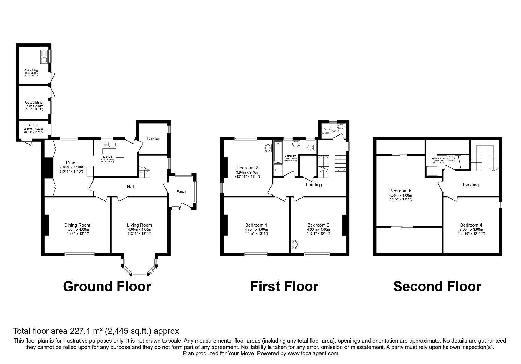 Floorplan of 5 bedroom Detached House for sale, Hensingham Road, Whitehaven, Cumbria, CA28