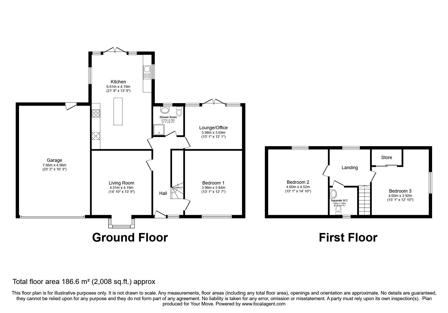 Floorplan of 3 bedroom Detached Bungalow for sale, Churchill Drive, Moresby Parks, Cumbria, CA28