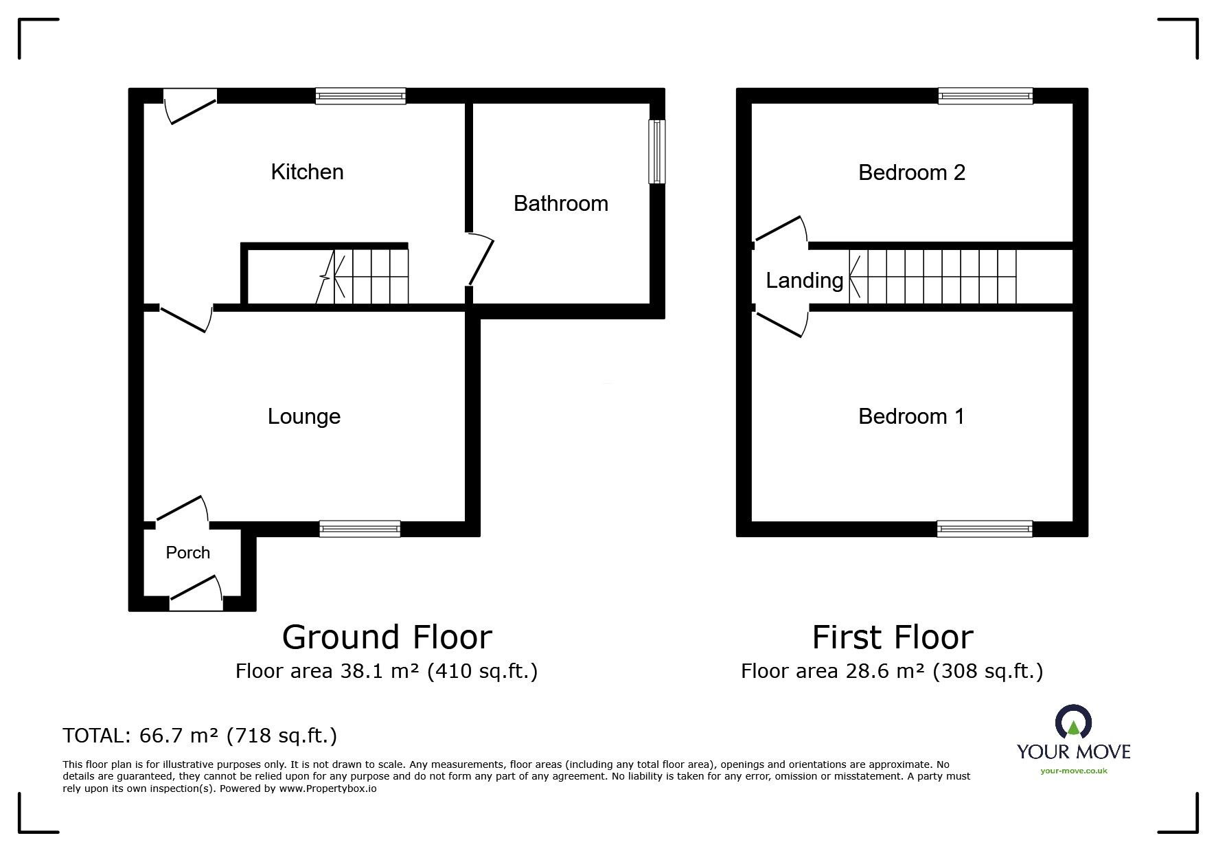 Floorplan of 2 bedroom Semi Detached House to rent, Branthwaite, Workington, Cumbria, CA14