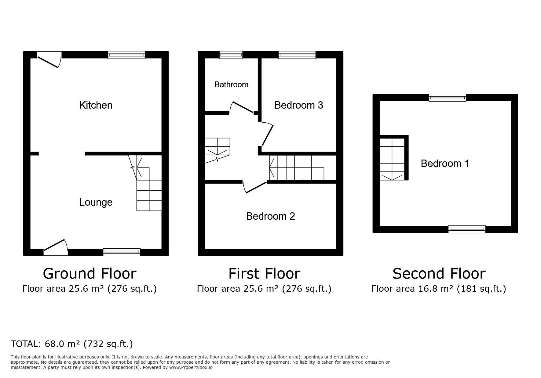 Floorplan of 2 bedroom Mid Terrace House to rent, Lyalls Place, Maryport, Cumbria, CA15