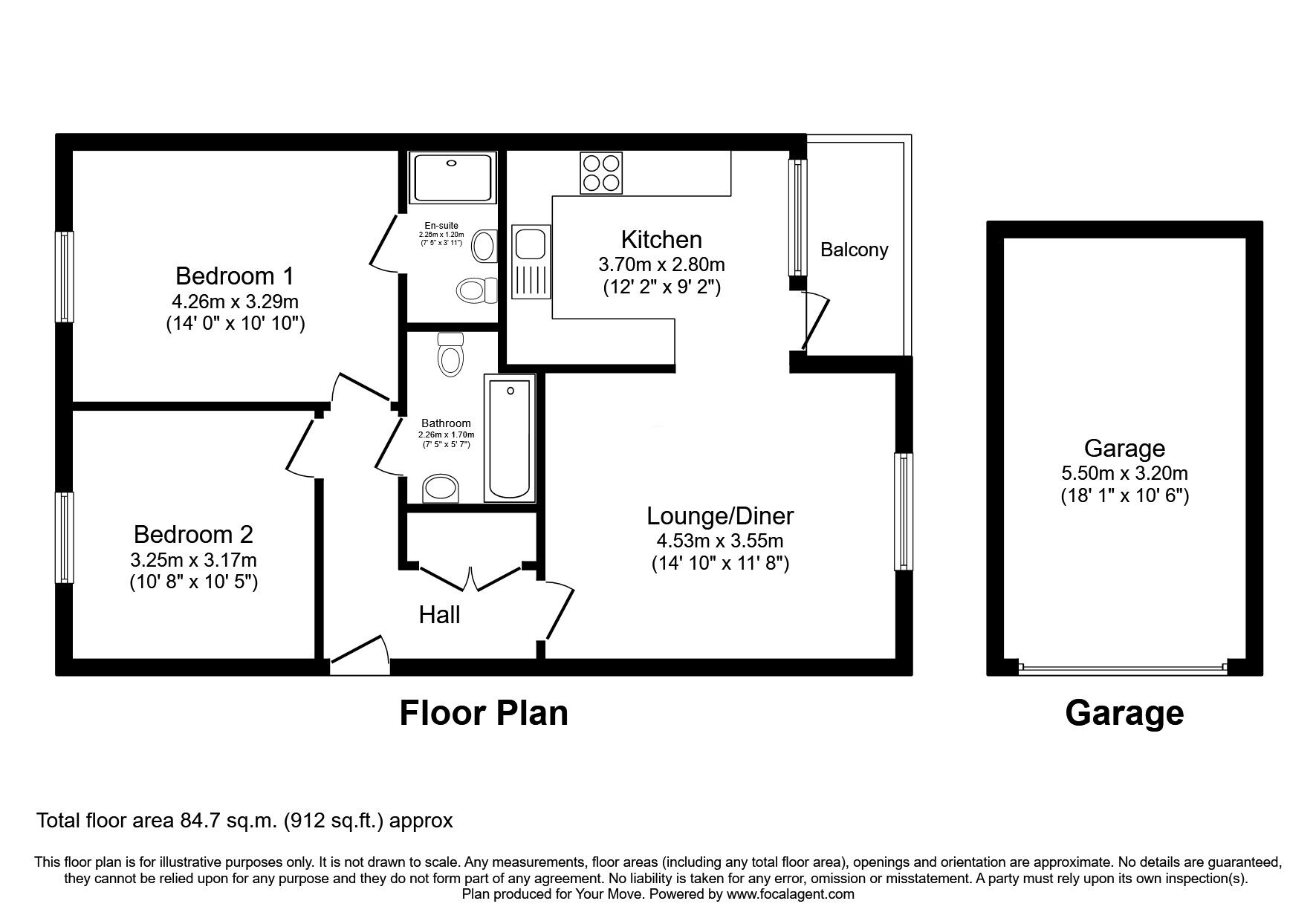 Floorplan of 2 bedroom  Flat for sale, Fairladies, St. Bees, Cumbria, CA27