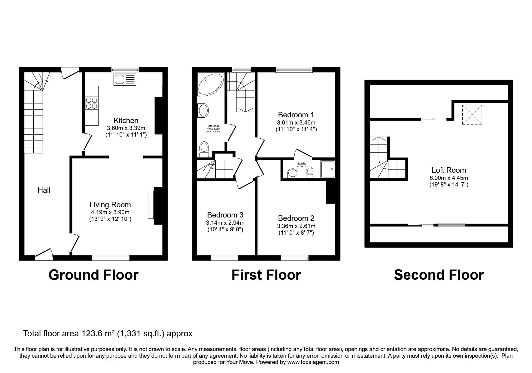 Floorplan of 3 bedroom Mid Terrace House for sale, Meadow View, Whitehaven, Cumbria, CA28