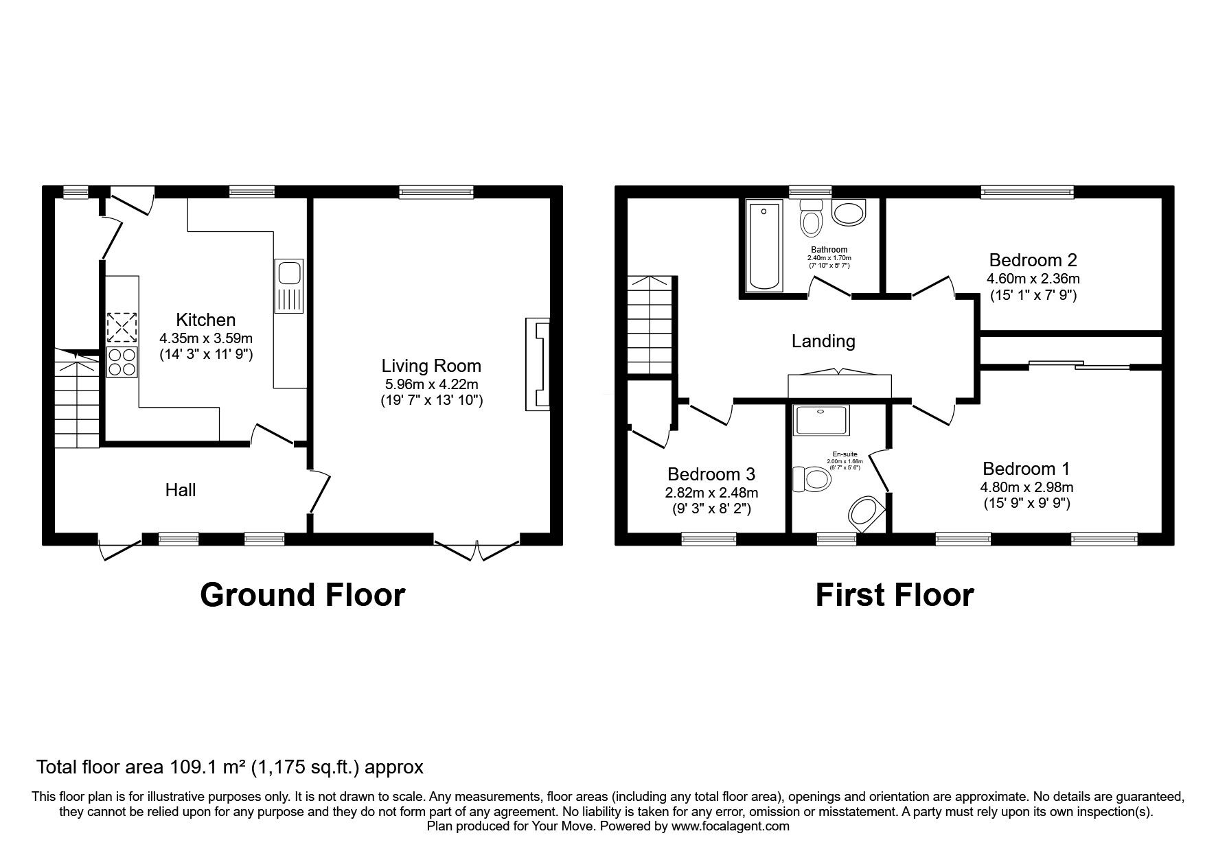 Floorplan of 3 bedroom Mid Terrace House for sale, Castle Mews, Whitehaven, Cumbria, CA28