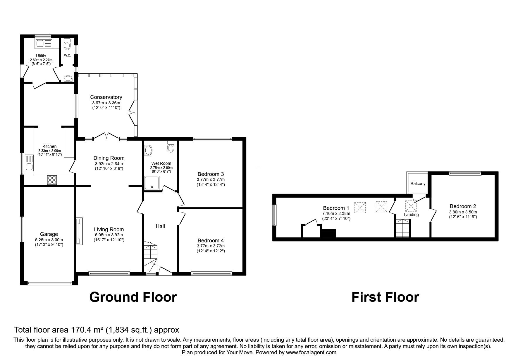 Floorplan of 4 bedroom Semi Detached Bungalow for sale, Churchill Drive, Moresby Parks, Cumbria, CA28