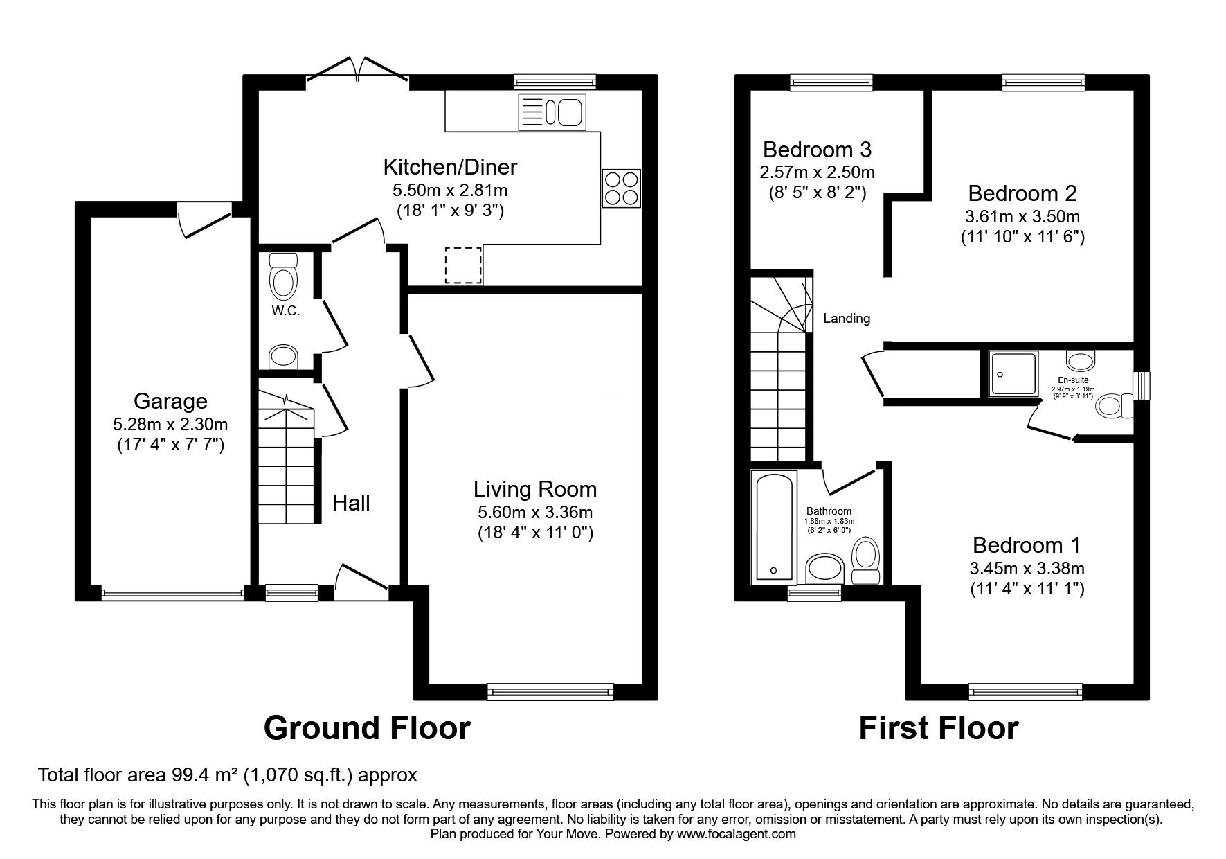 Floorplan of 3 bedroom Detached House for sale, Clintz Road, Egremont, Cumbria, CA22