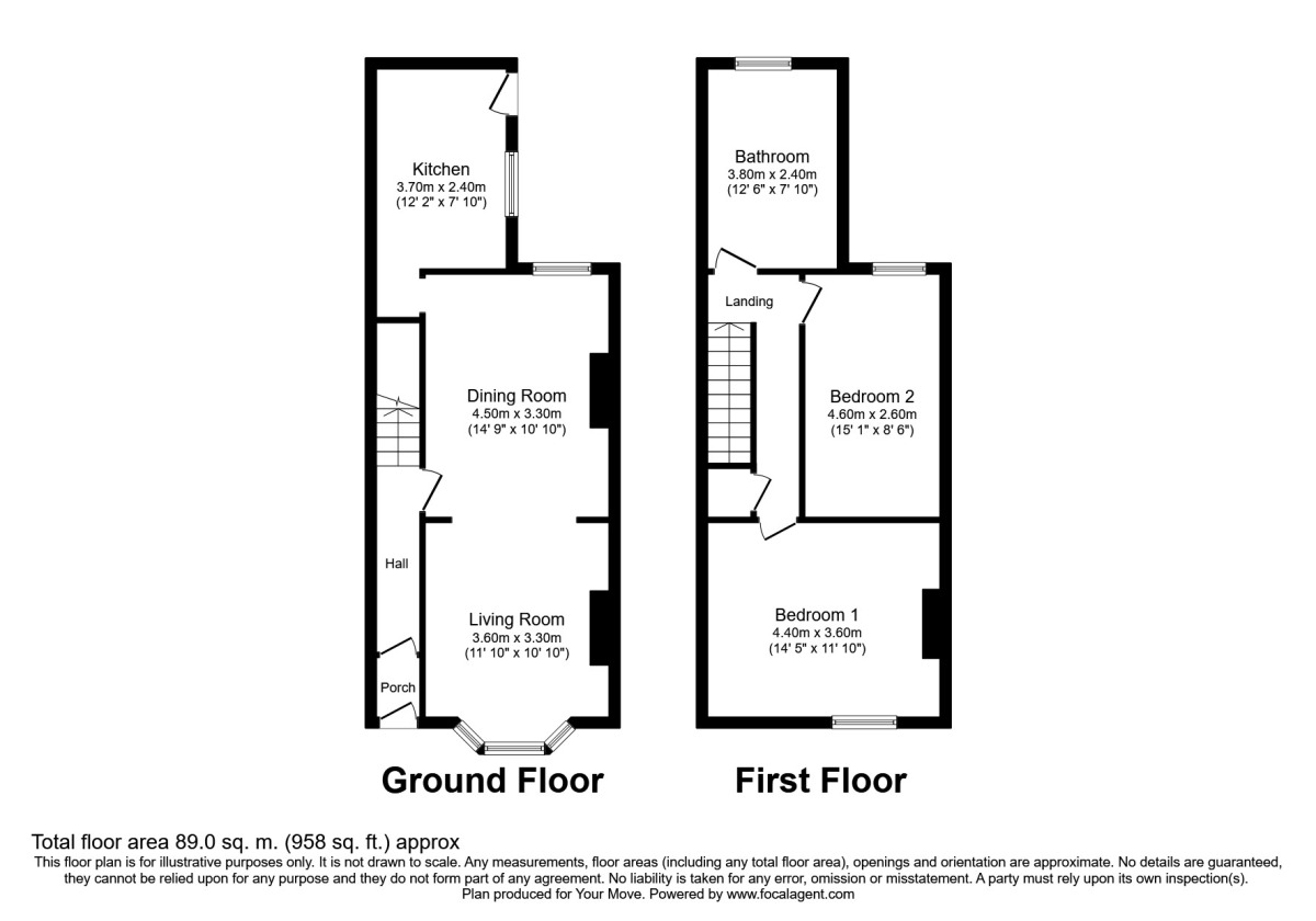 Floorplan of 2 bedroom Mid Terrace House for sale, Hartington Street, Workington, Cumbria, CA14