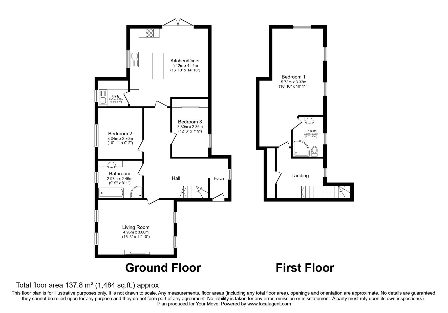 Floorplan of 3 bedroom Detached House for sale, High House Road, St. Bees, Cumbria, CA27