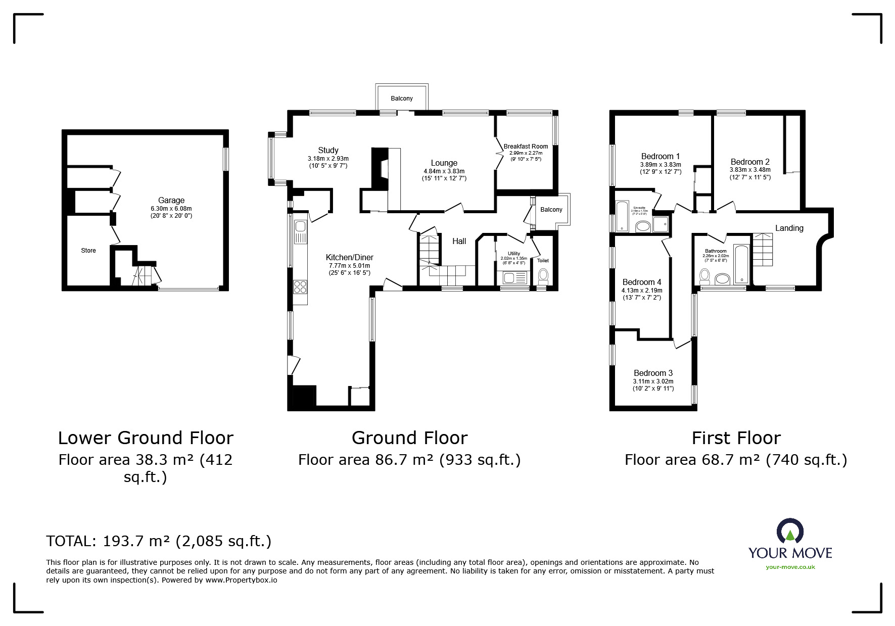 Floorplan of 4 bedroom Detached House for sale, Gosforth, Seascale, Cumbria, CA20