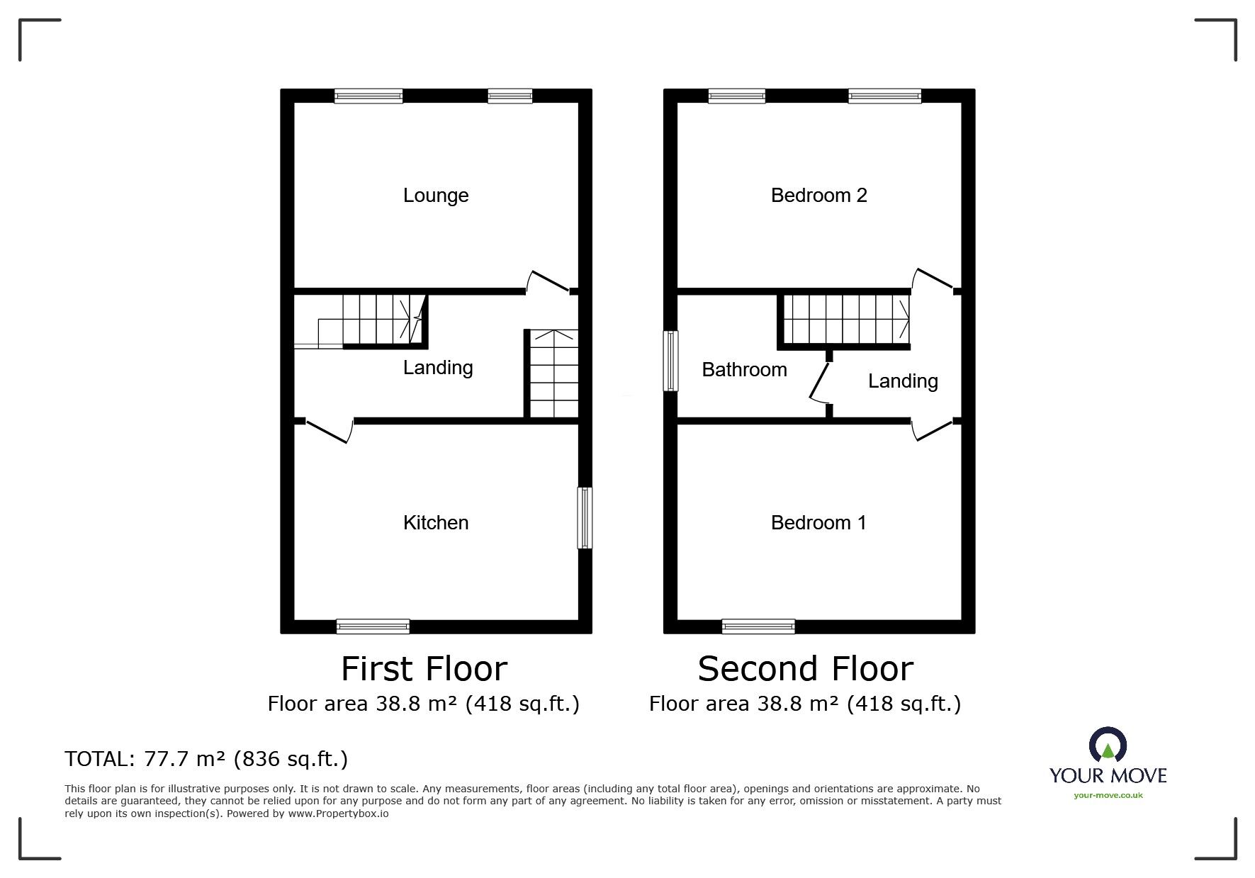 Floorplan of 2 bedroom  Flat to rent, Main Street, Egremont, Cumbria, CA22