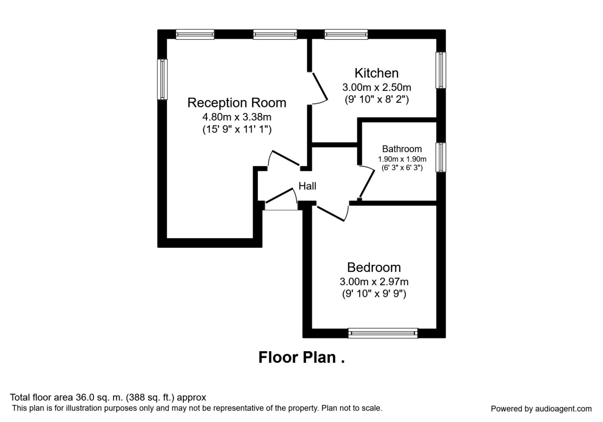 Floorplan of 1 bedroom  Flat to rent, Coach Road, Whitehaven, Cumbria, CA28