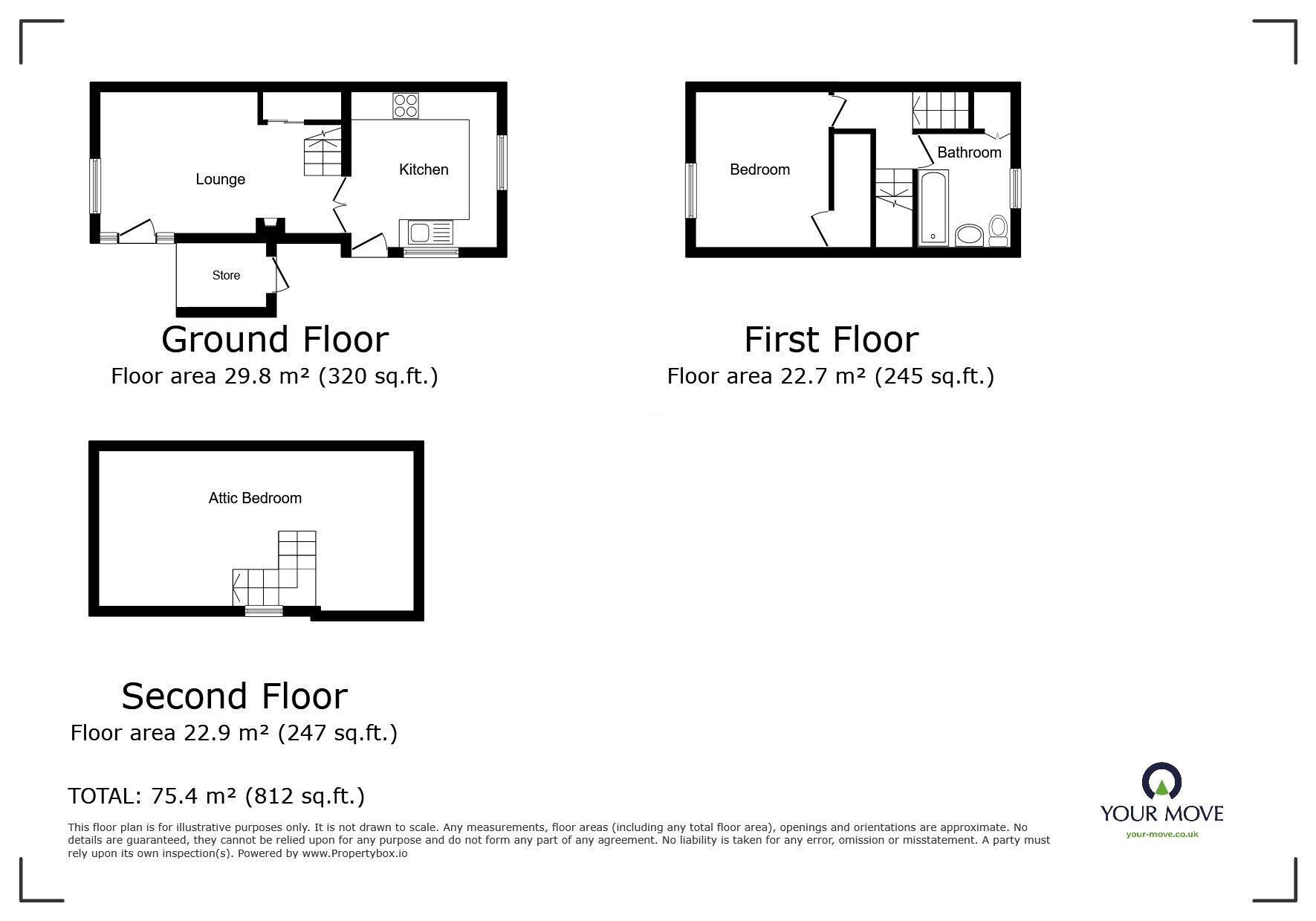 Floorplan of 2 bedroom Semi Detached House for sale, Winder, Frizington, Cumbria, CA26