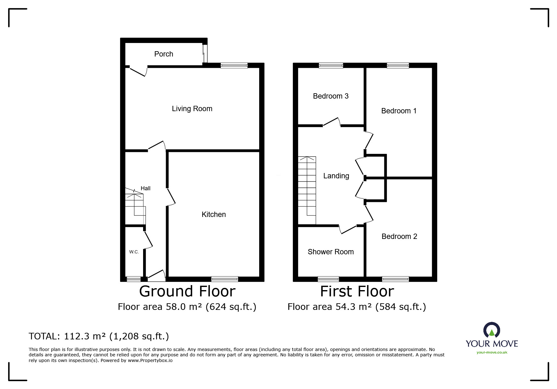 Floorplan of 3 bedroom Mid Terrace House for sale, South Street, Egremont, Cumbria, CA22