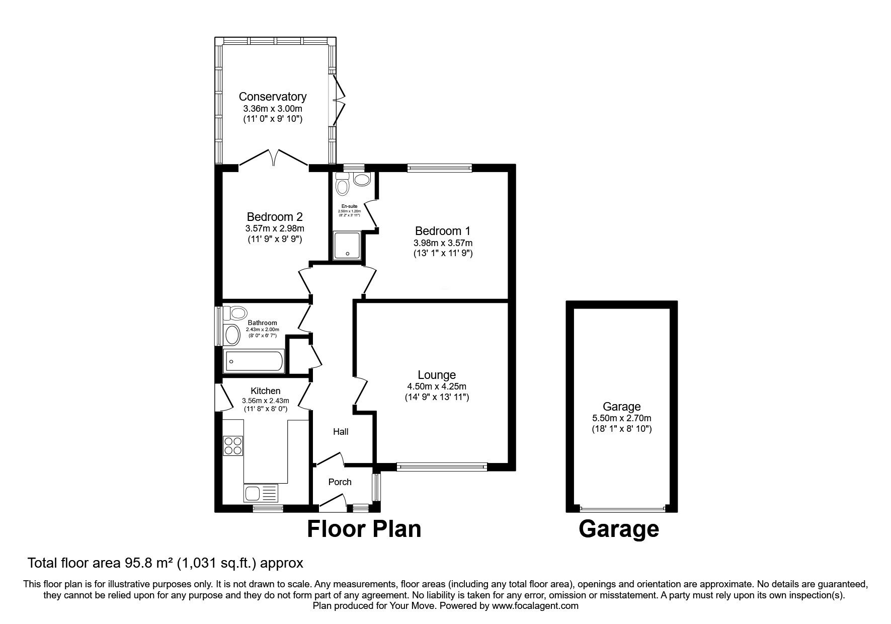 Floorplan of 2 bedroom Detached Bungalow for sale, The Fairways, Seascale, Cumbria, CA20