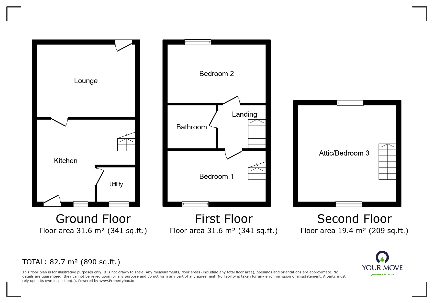 Floorplan of 3 bedroom Mid Terrace House to rent, Church Street, Moor Row, Cumbria, CA24