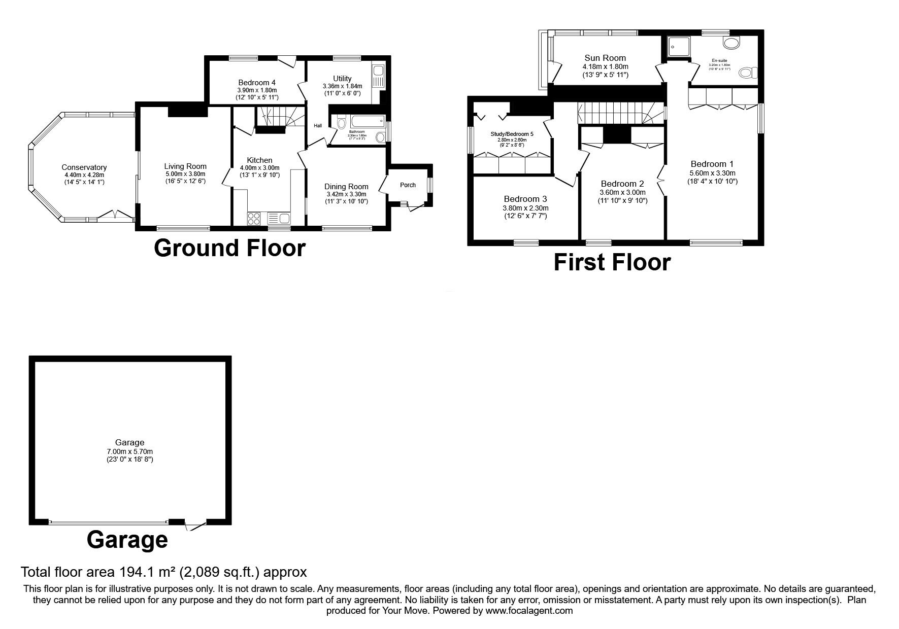 Floorplan of 4 bedroom Detached House for sale, Camerton, Workington, Cumbria, CA14