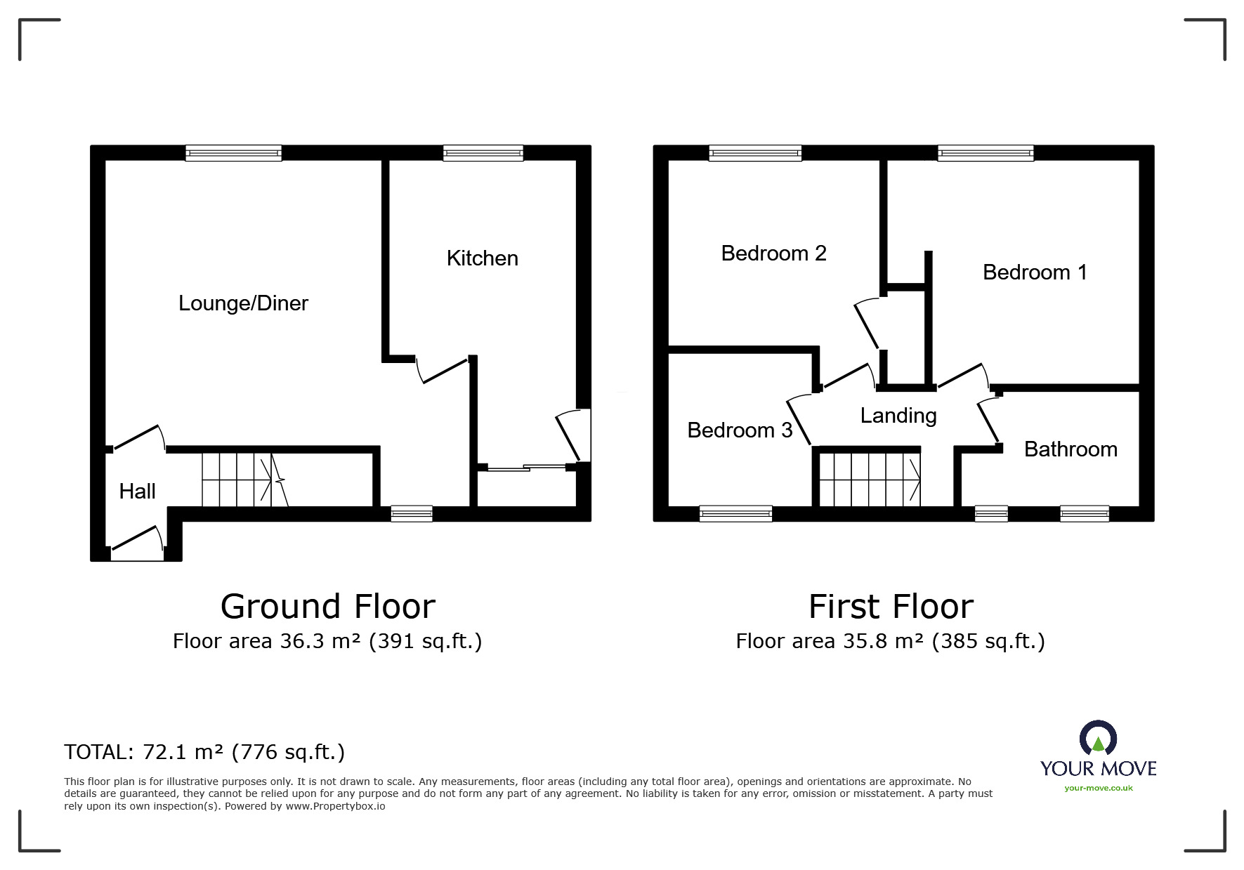 Floorplan of 3 bedroom Semi Detached House for sale, Mirehouse Road, Whitehaven, Cumbria, CA28