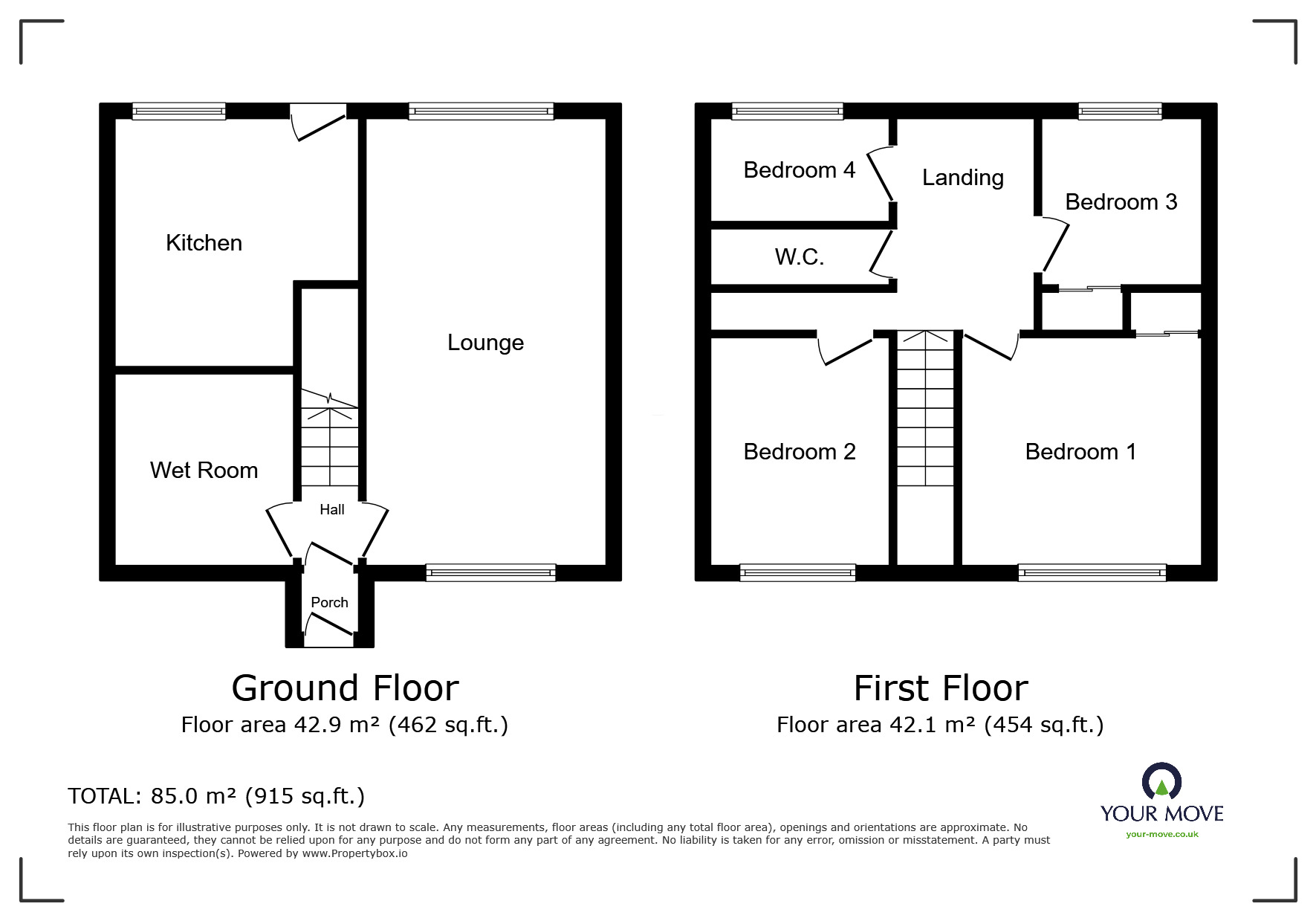 Floorplan of 3 bedroom Mid Terrace House for sale, Snebro Road, Whitehaven, Cumbria, CA28