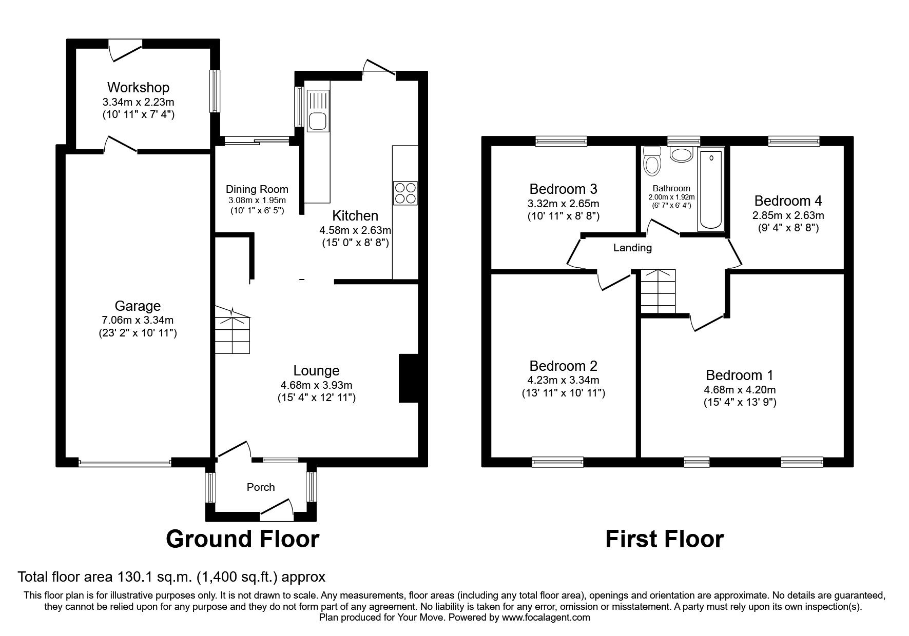 Floorplan of 4 bedroom Semi Detached House to rent, Sea View Place, Cleator Moor, Cumbria, CA25