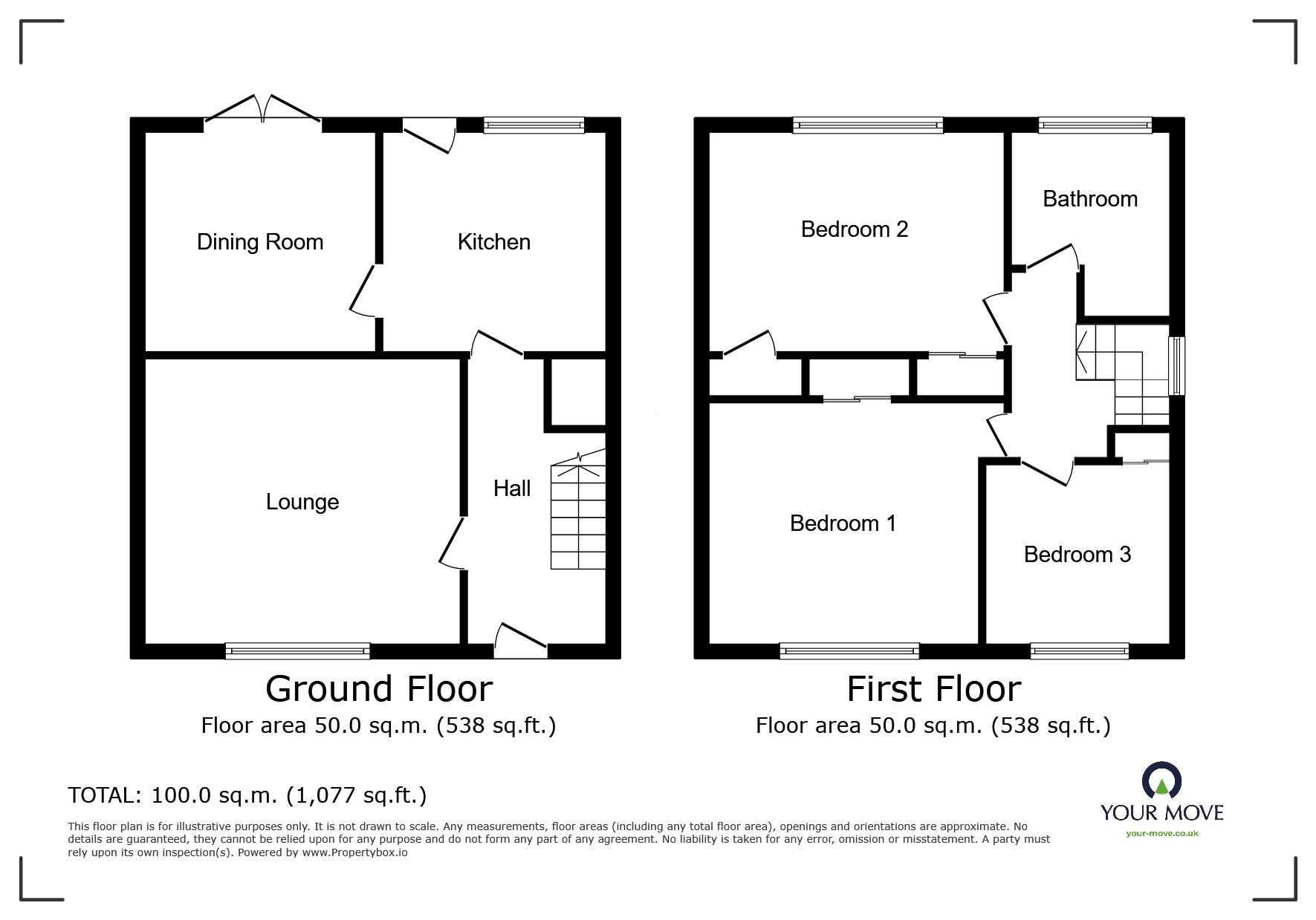 Floorplan of 3 bedroom Mid Terrace House for sale, Bleng Avenue, Whitehaven, Cumbria, CA28