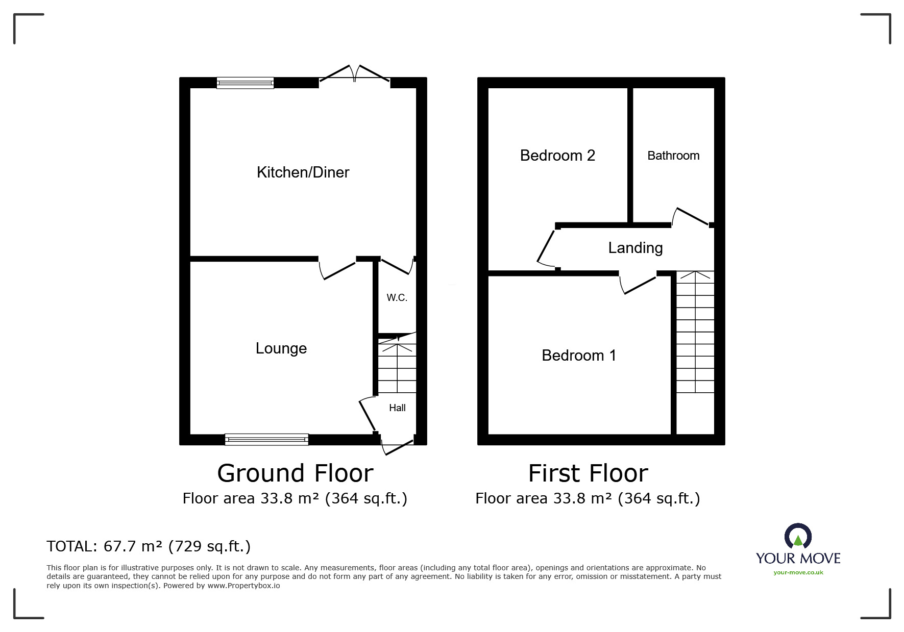 Floorplan of 2 bedroom Semi Detached House for sale, Mayflower Lane, Whitehaven, Cumbria, CA28