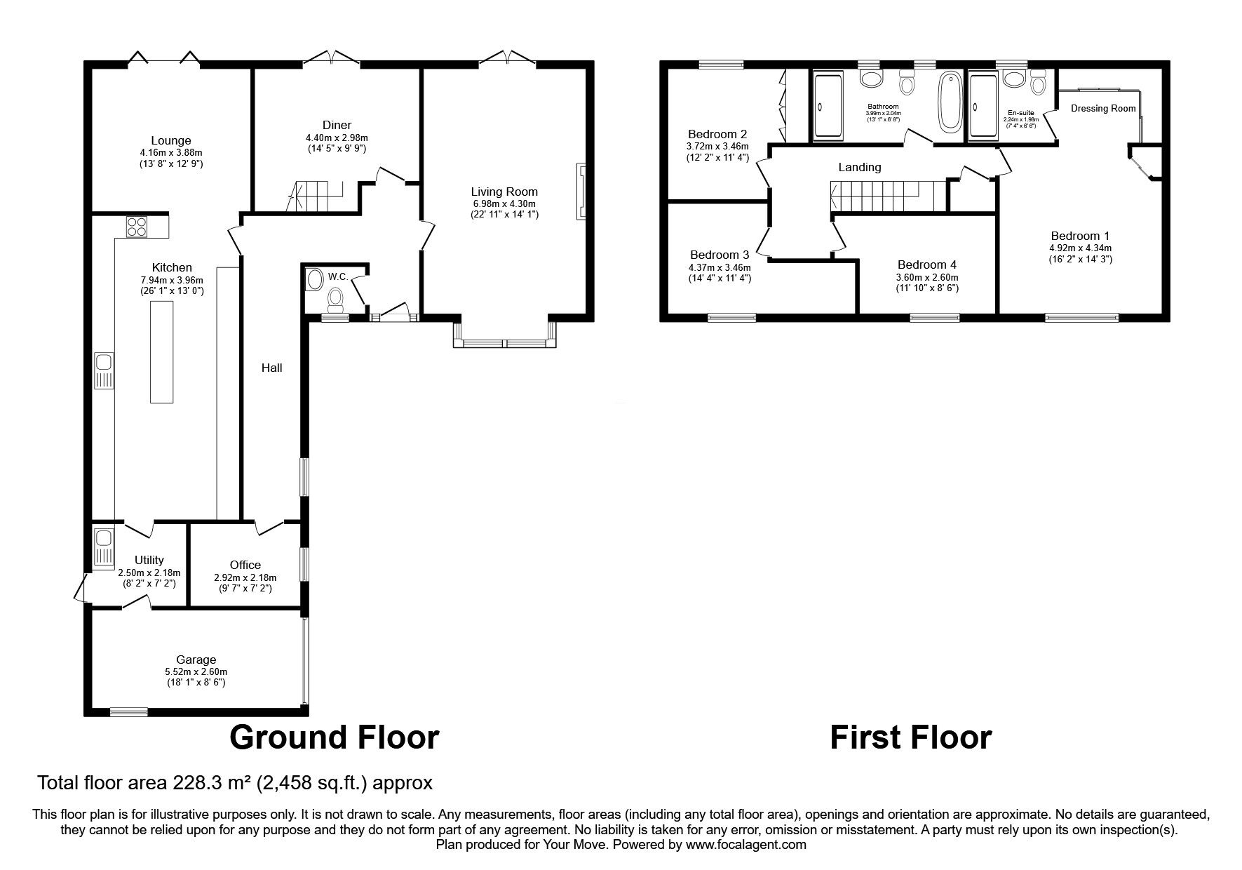 Floorplan of 4 bedroom Detached House for sale, Manesty Rise, Low Moresby, Cumbria, CA28