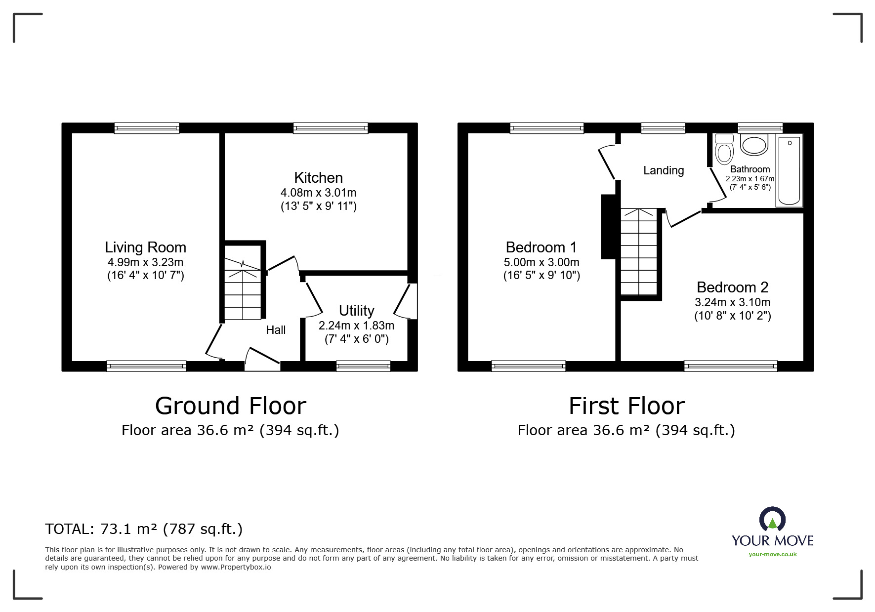 Floorplan of 2 bedroom End Terrace House for sale, Snebro Road, Whitehaven, Cumbria, CA28