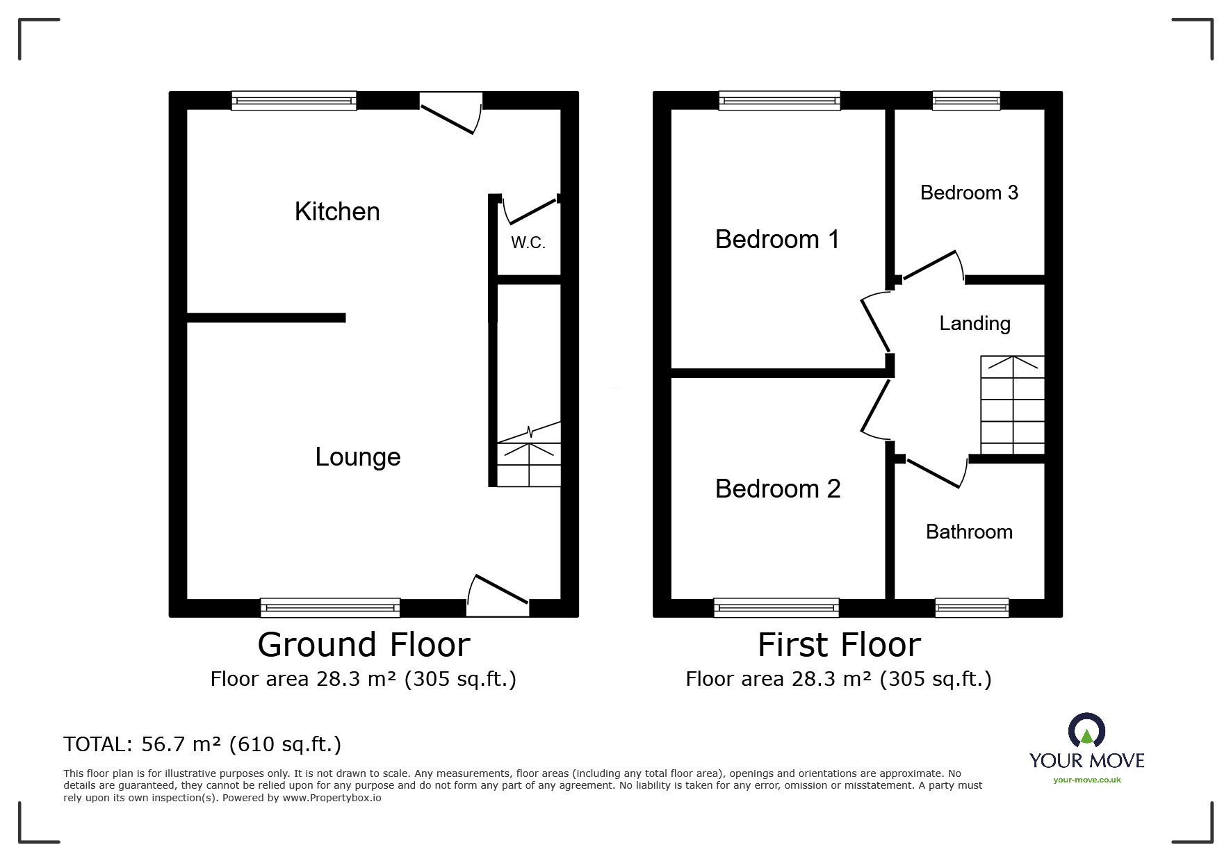 Floorplan of 3 bedroom End Terrace House to rent, Braystones, Beckermet, Cumbria, CA21