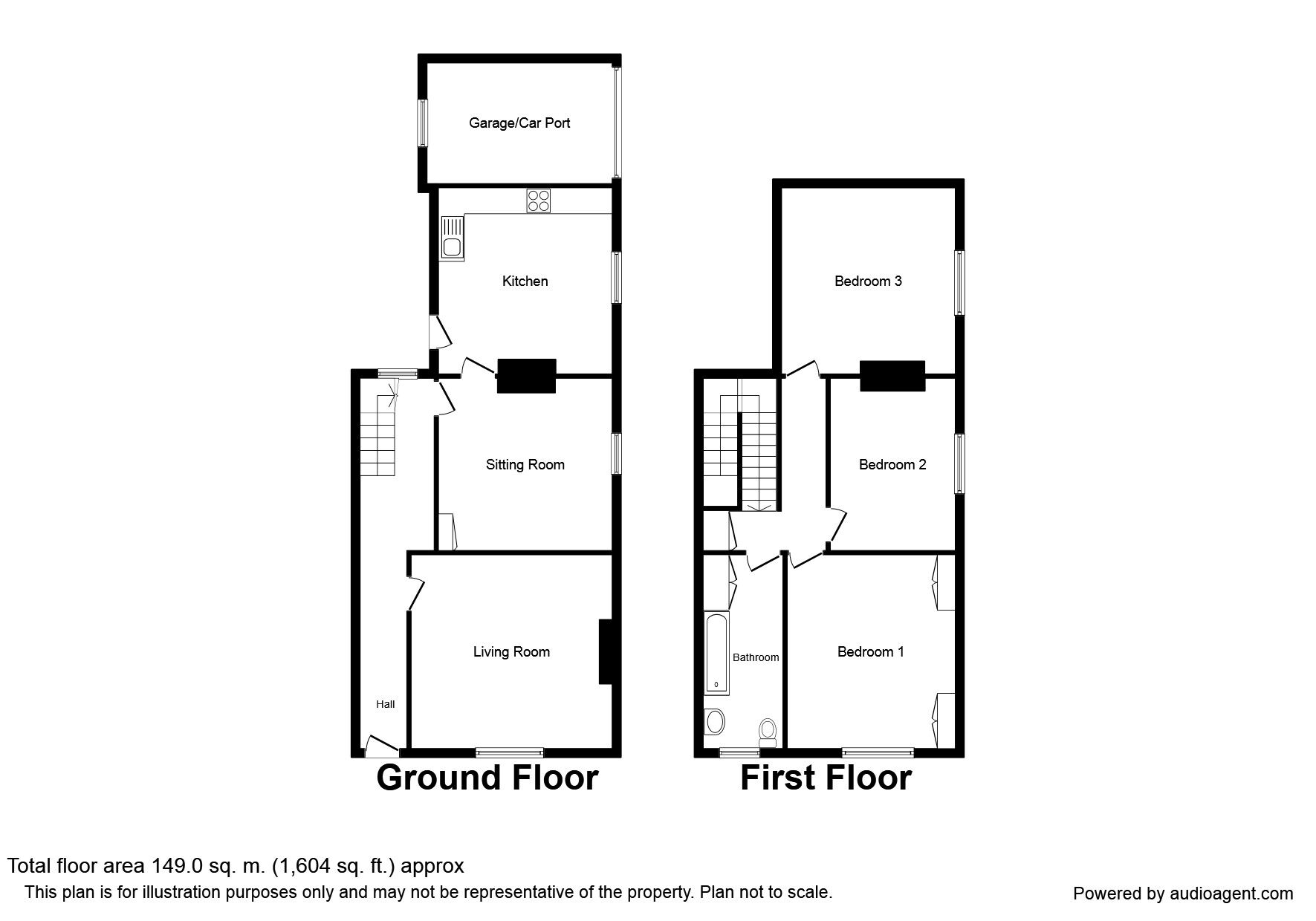 Floorplan of 3 bedroom Semi Detached House for sale, New Street, Cumbria, CA7