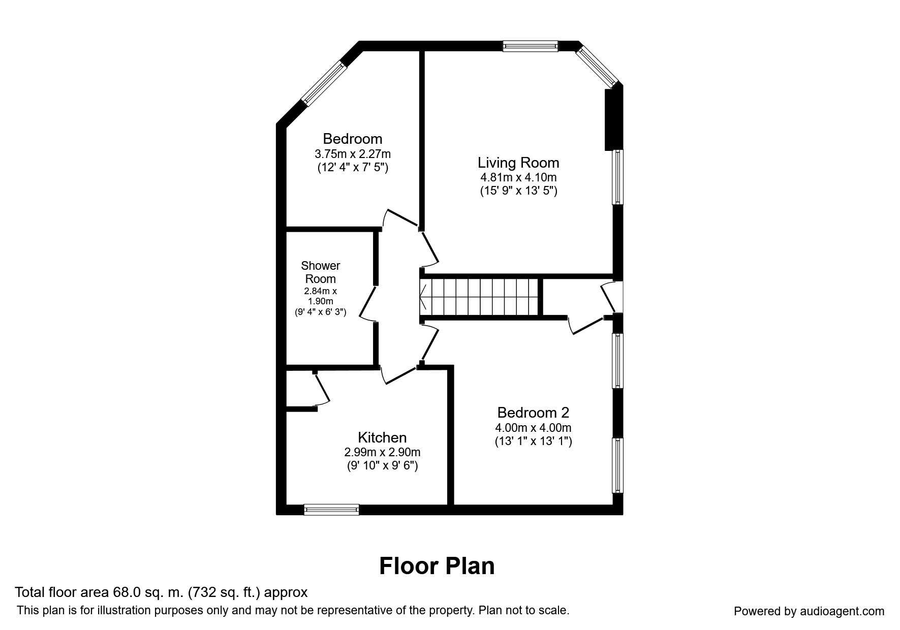 Floorplan of 2 bedroom  Flat to rent, Croft Court, Wigton, Cumbria, CA7