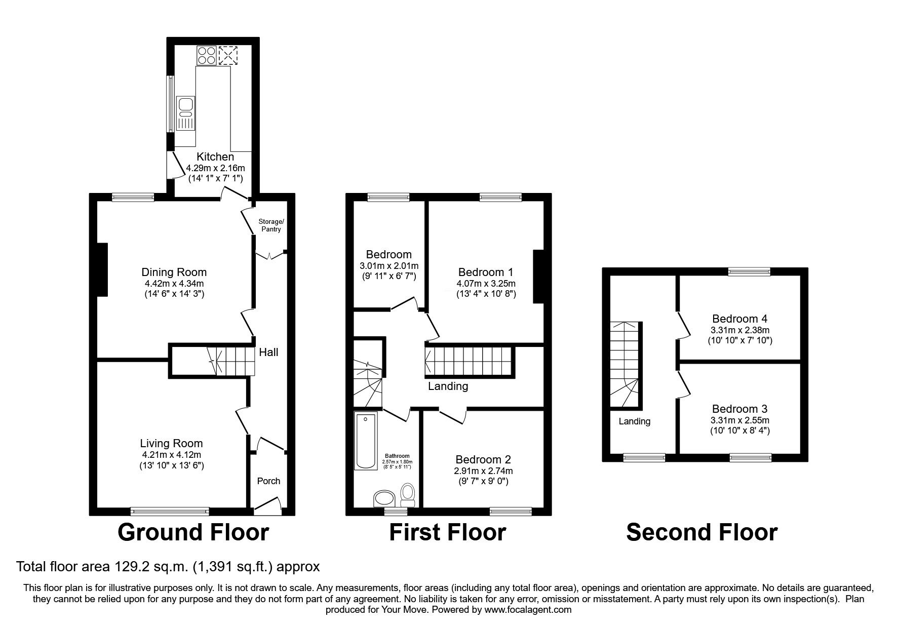 Floorplan of 5 bedroom Semi Detached House for sale, Esk Street, Silloth, Cumbria, CA7