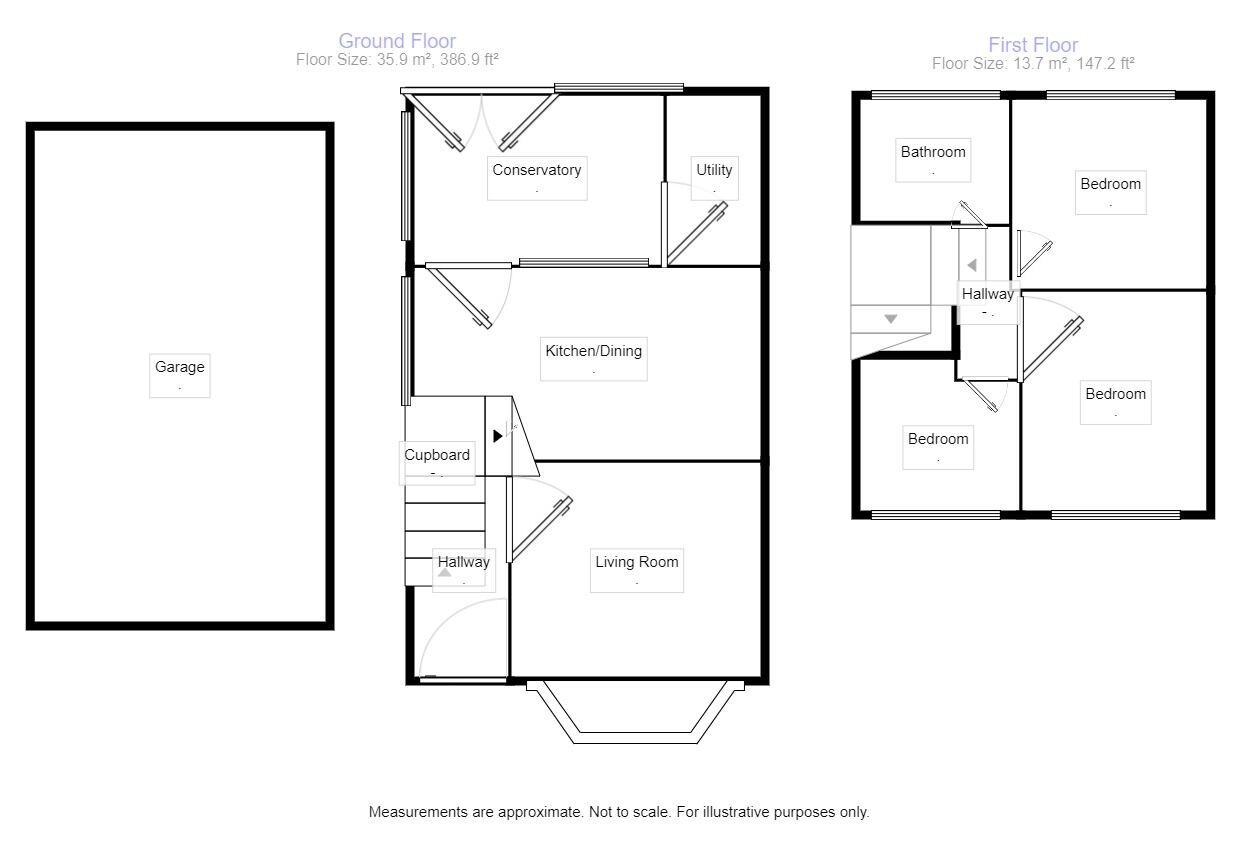 Floorplan of 3 bedroom End Terrace House to rent, Old Brackenlands, Wigton, Cumbria, CA7