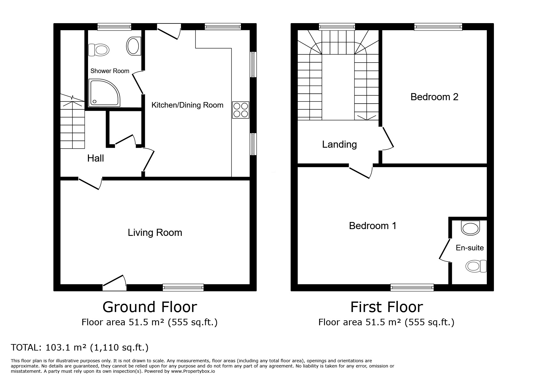 Floorplan of 2 bedroom End Terrace House for sale, South End, Wigton, Cumbria, CA7