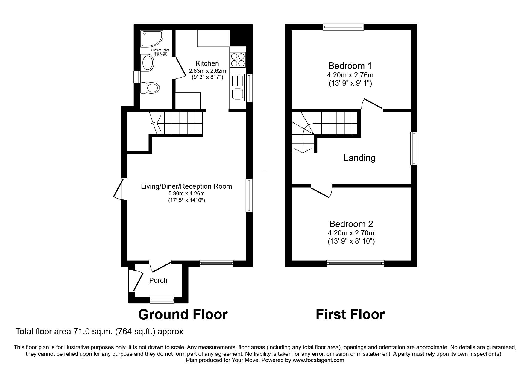 Floorplan of 2 bedroom Detached House for sale, Sandale, Boltongate, Wigton, CA7