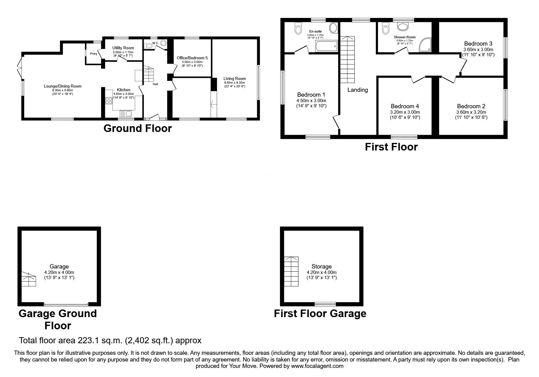 Floorplan of 4 bedroom Detached House for sale, Main Street, Abbeytown, Wigton, CA7