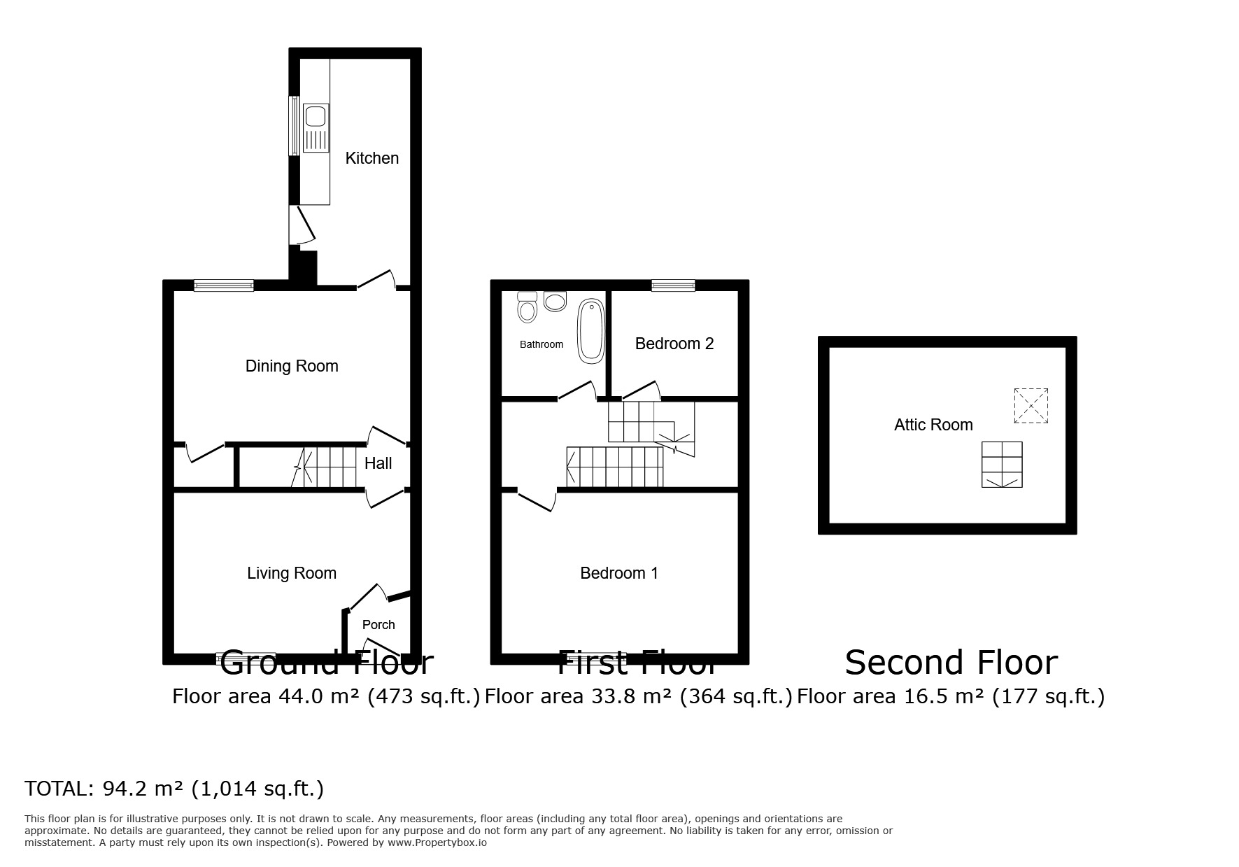 Floorplan of 2 bedroom Mid Terrace House for sale, Brough Street, Aspatria, Cumbria, CA7