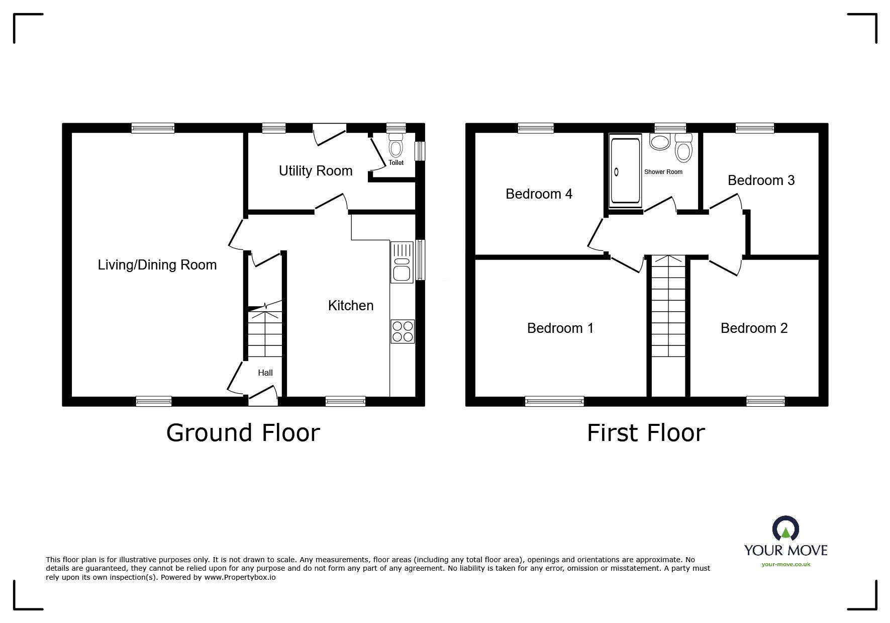 Floorplan of 4 bedroom End Terrace House for sale, Highmoor, Wigton, Cumbria, CA7