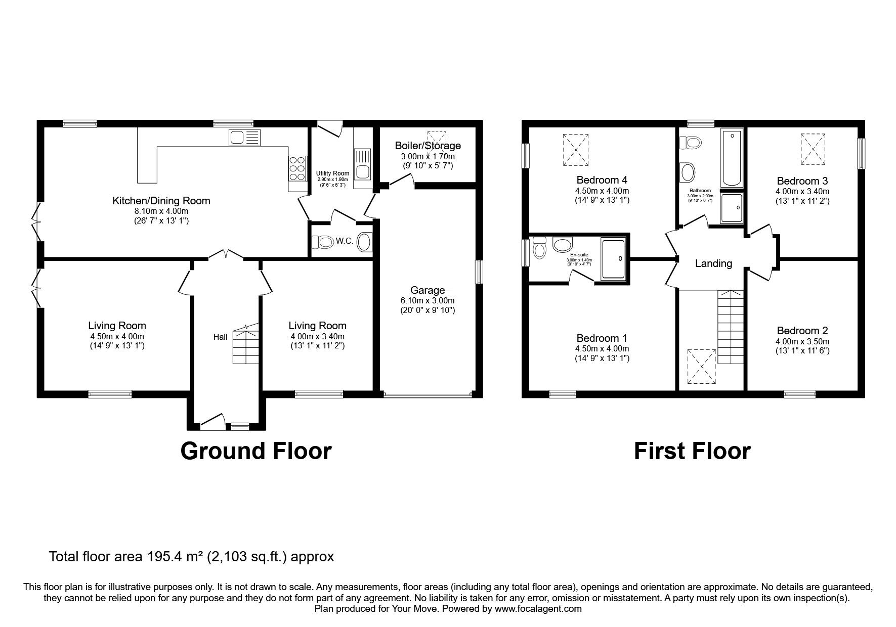 Floorplan of 4 bedroom Detached House for sale, Station Hill, Wigton, Cumbria, CA7