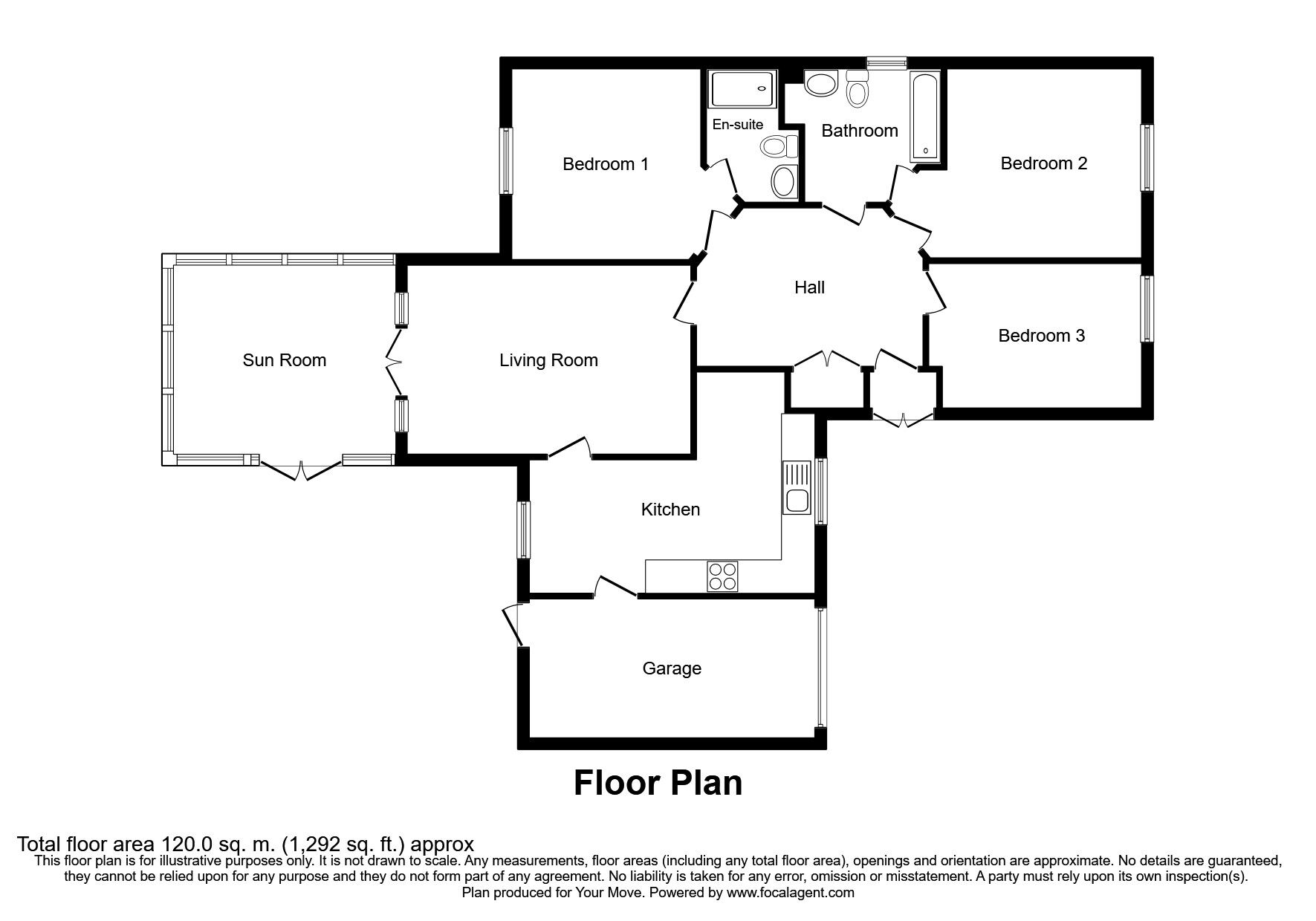 Floorplan of 3 bedroom Detached Bungalow for sale, Greenrow Meadows, Silloth, Cumbria, CA7